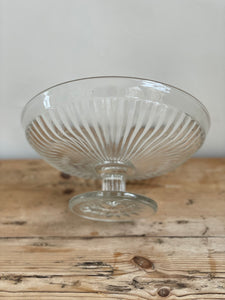 Vintage Ribbed Glass Dish
