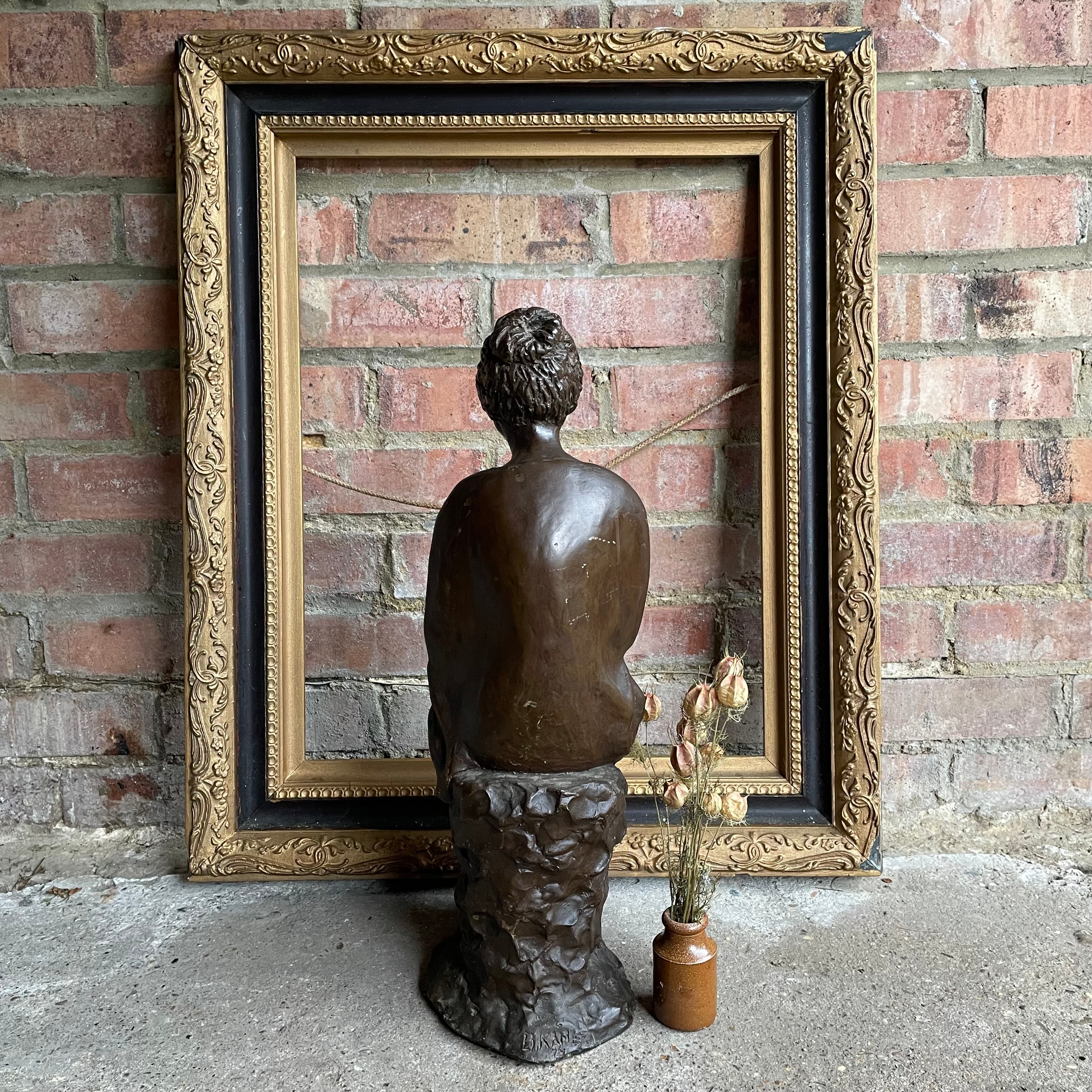 Large Resin Sculpture of a Woman in Contemplation