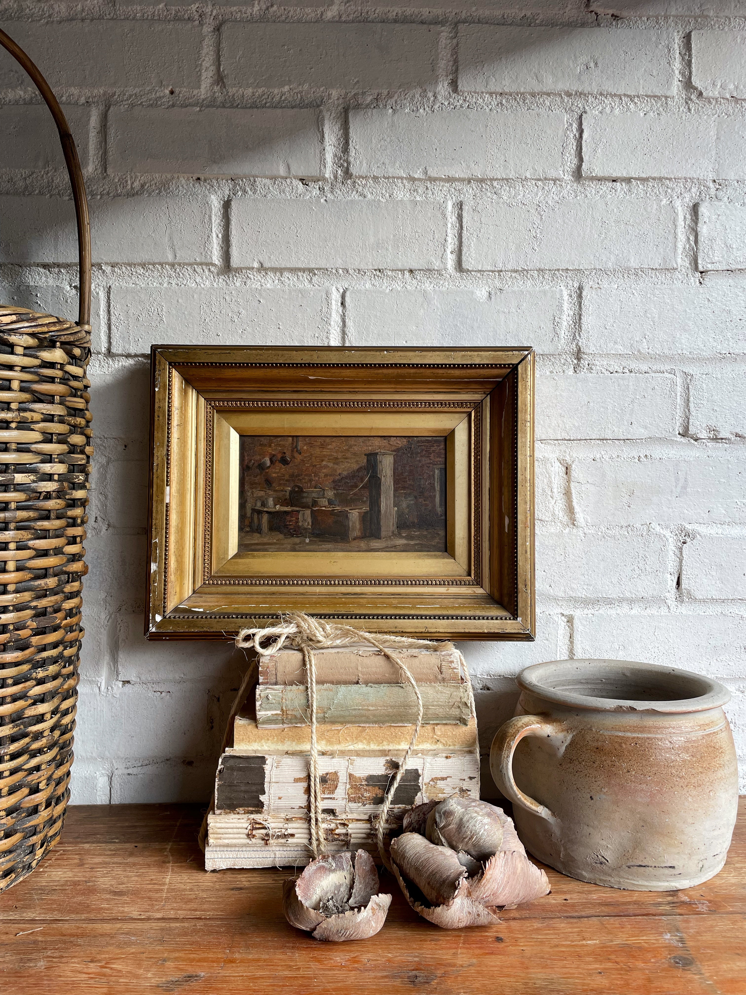 A Rustic Kitchen: Small Antique Oil
