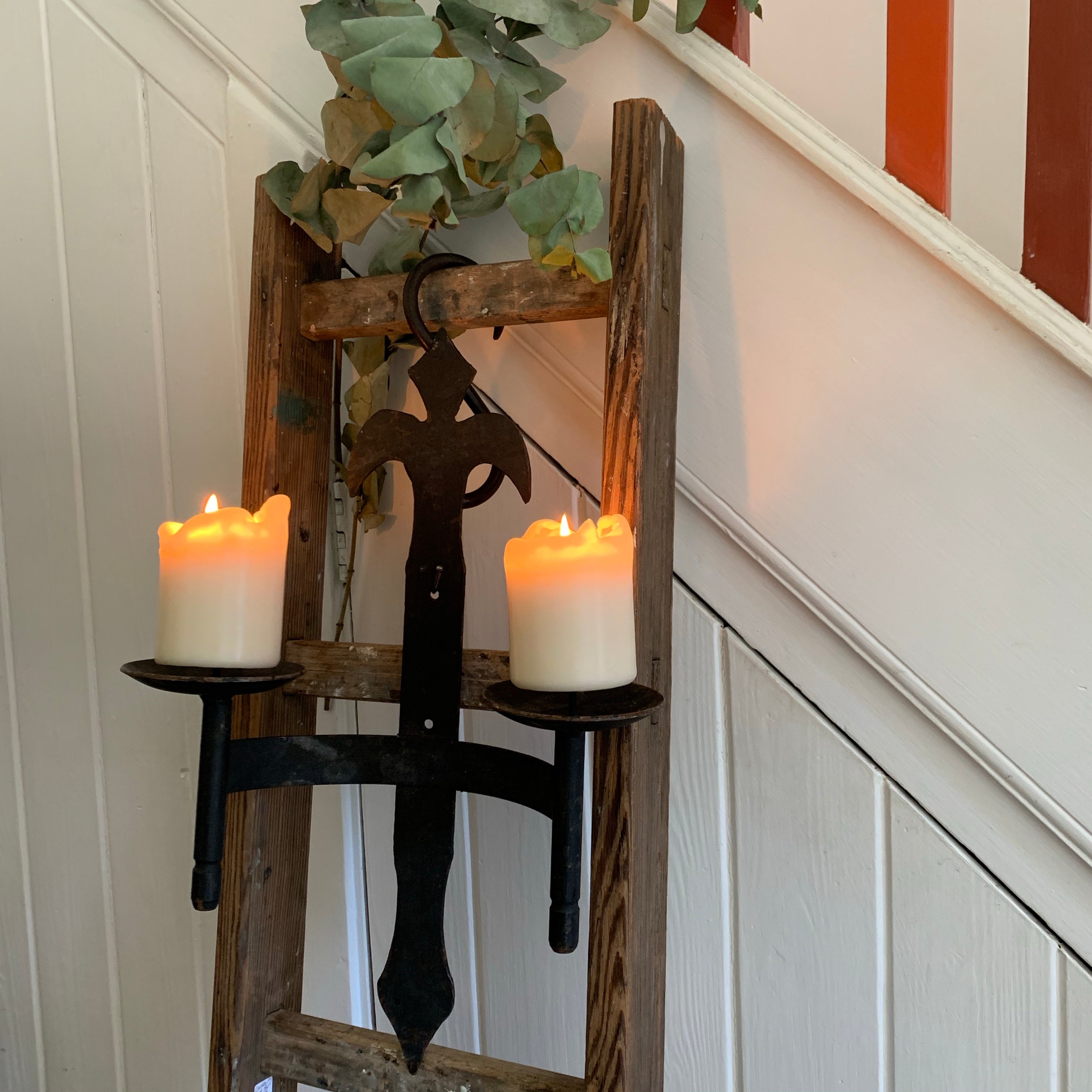 Wrought Iron Wall-Hung Candle Holder