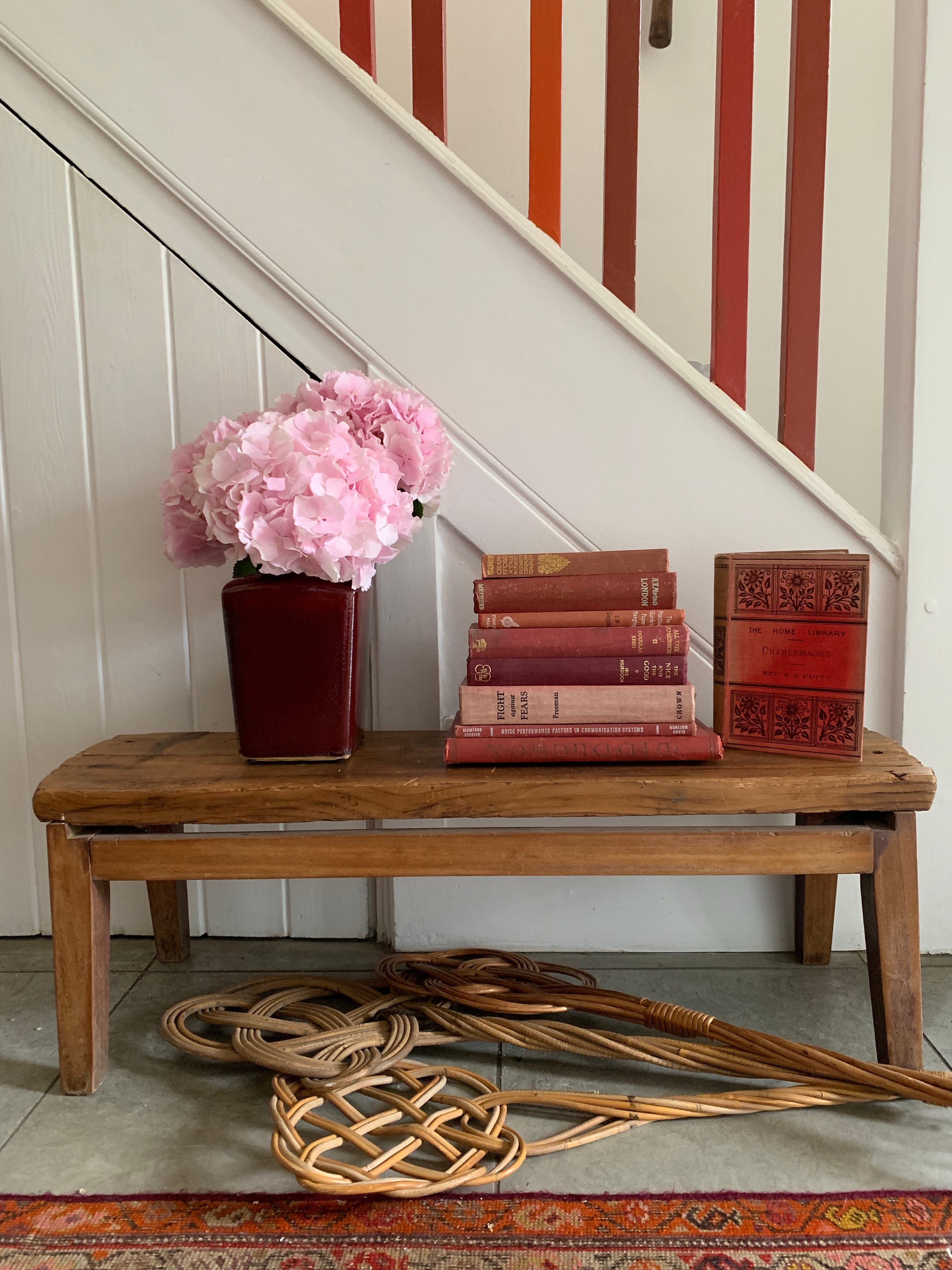 Set of 9 vintage books with red covers