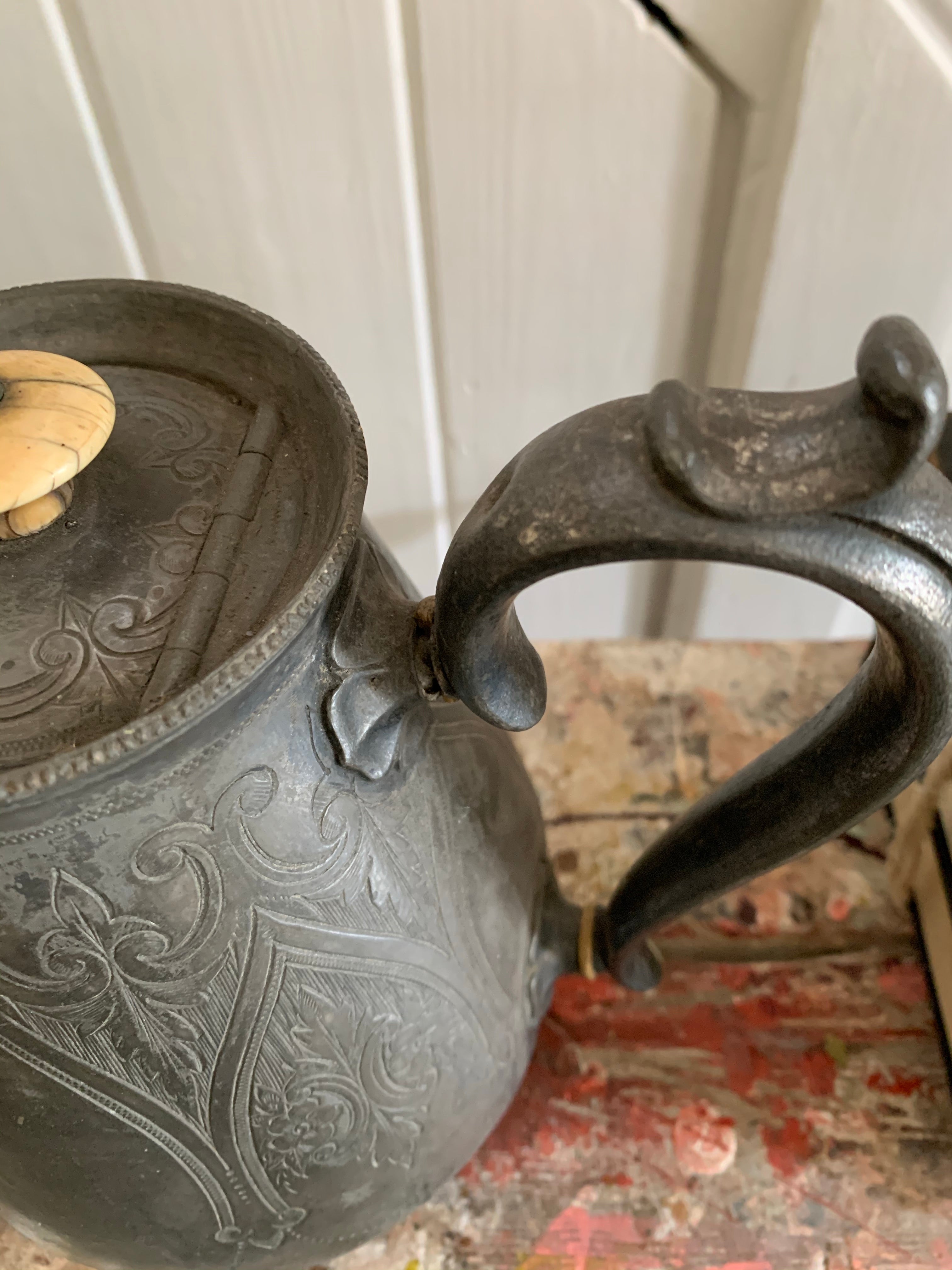 Antique Pewter Coffee Pot