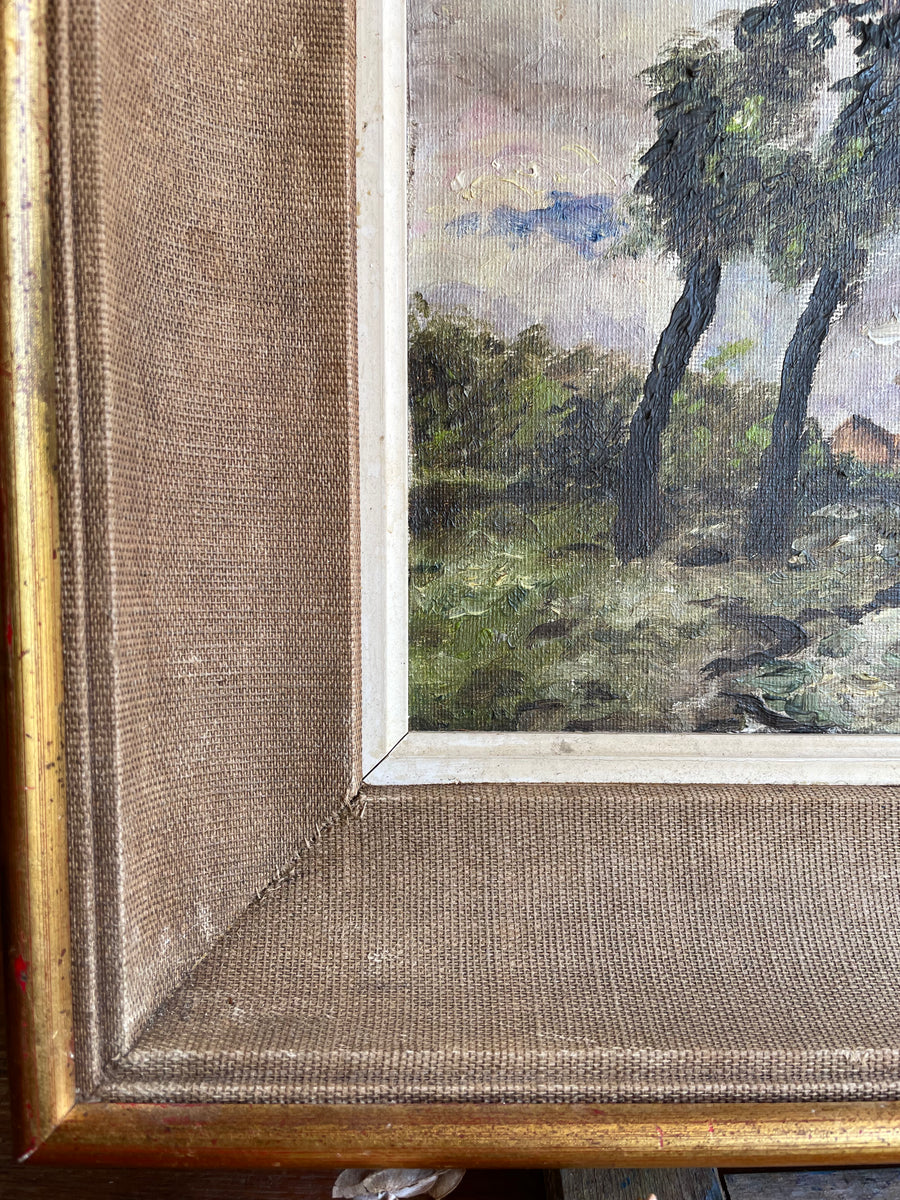 Treescape: Midcentury Oil on Canvas – Reclectic