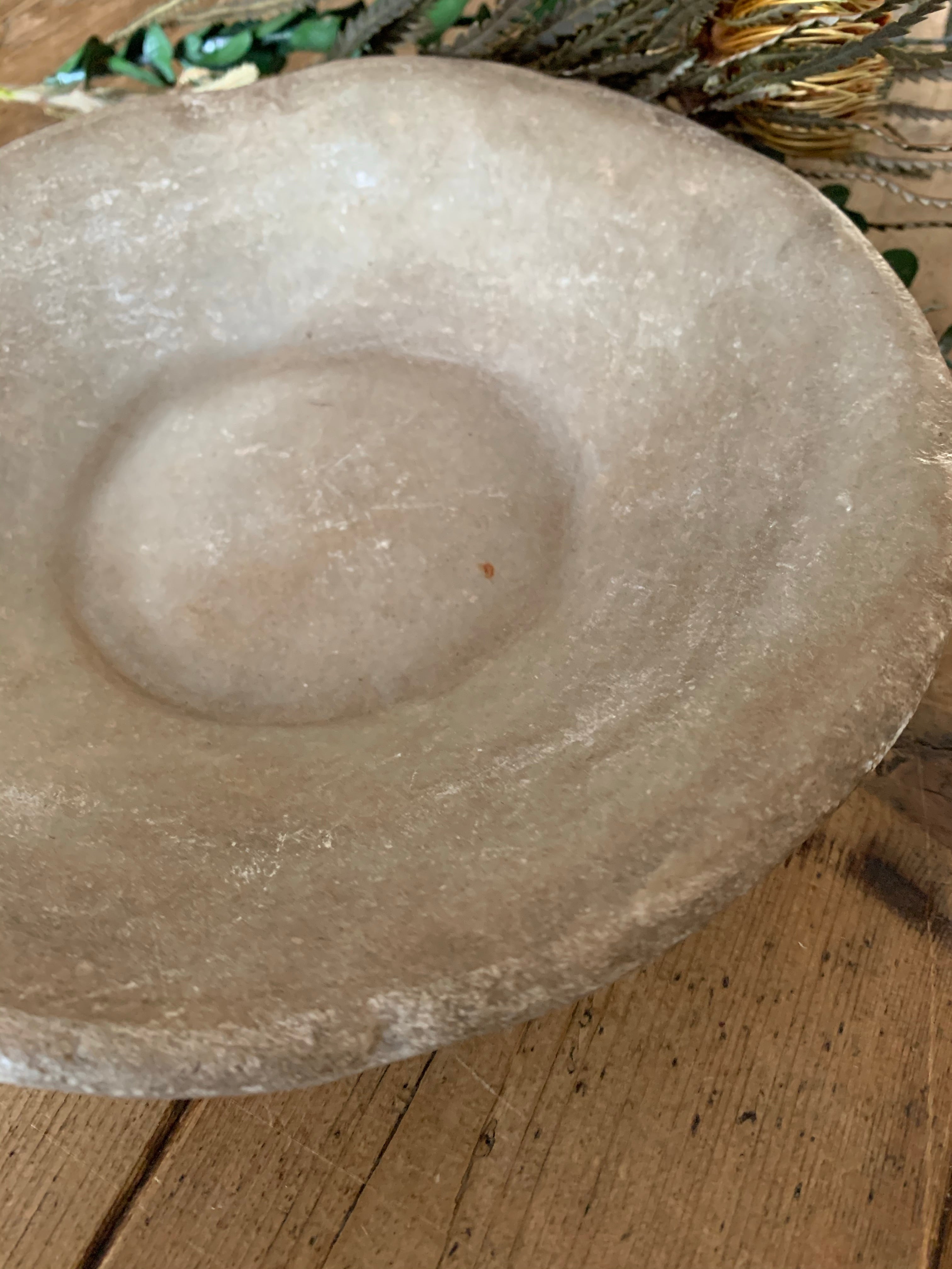 Small Antique Marble Stone Bowl 2