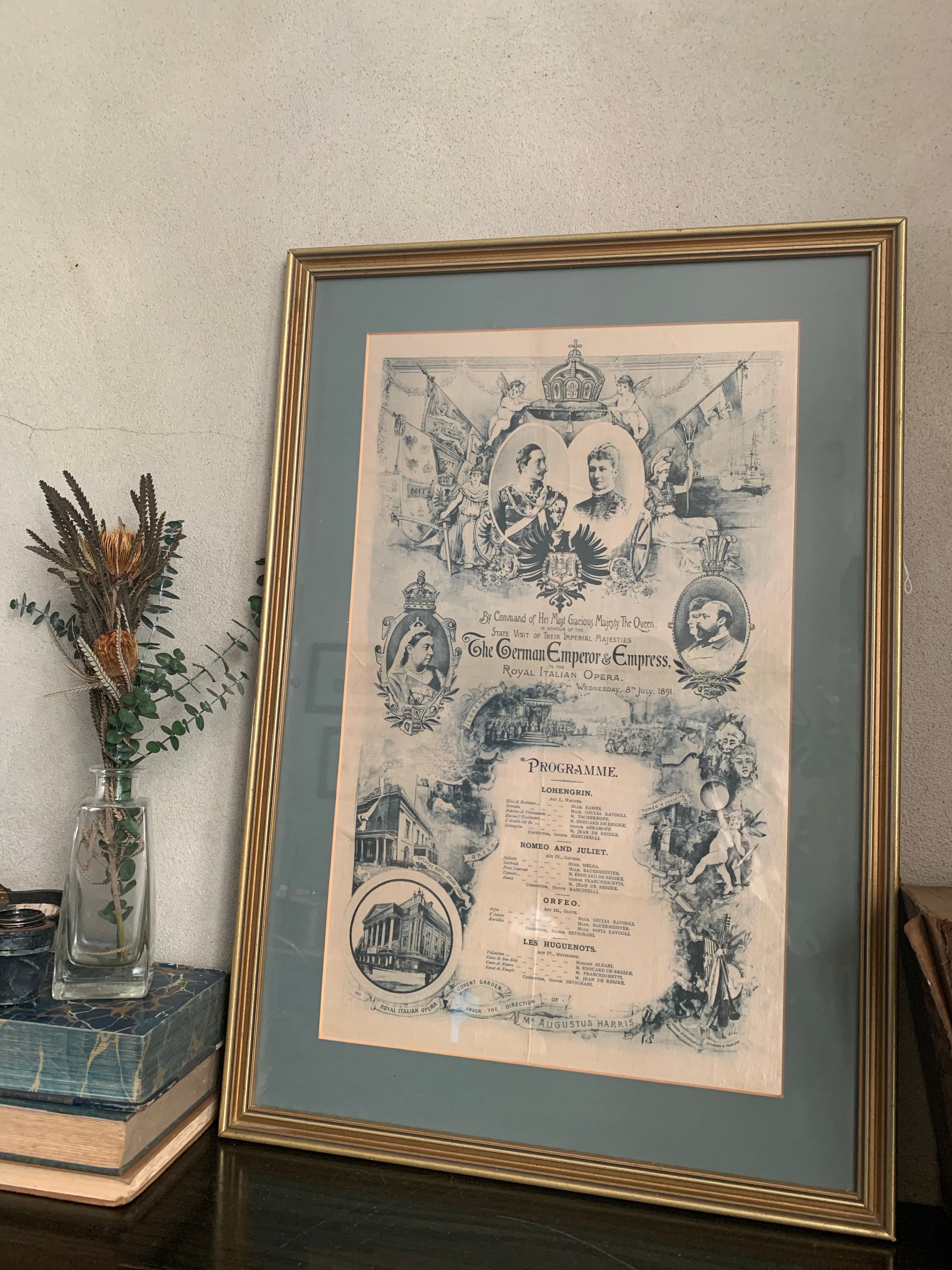 Large 1800s Framed Theatre Poster