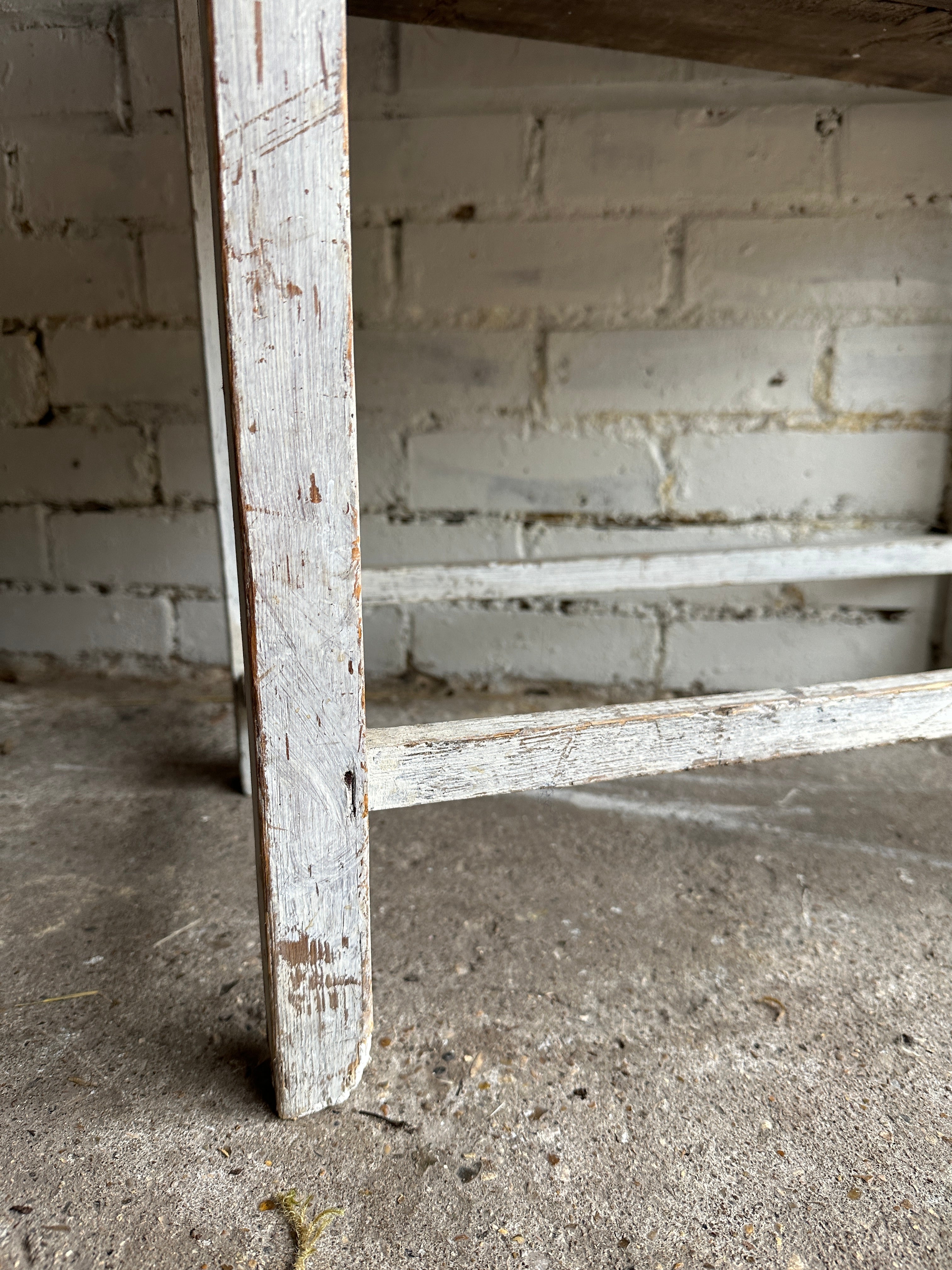Rustic White Table Cabinet