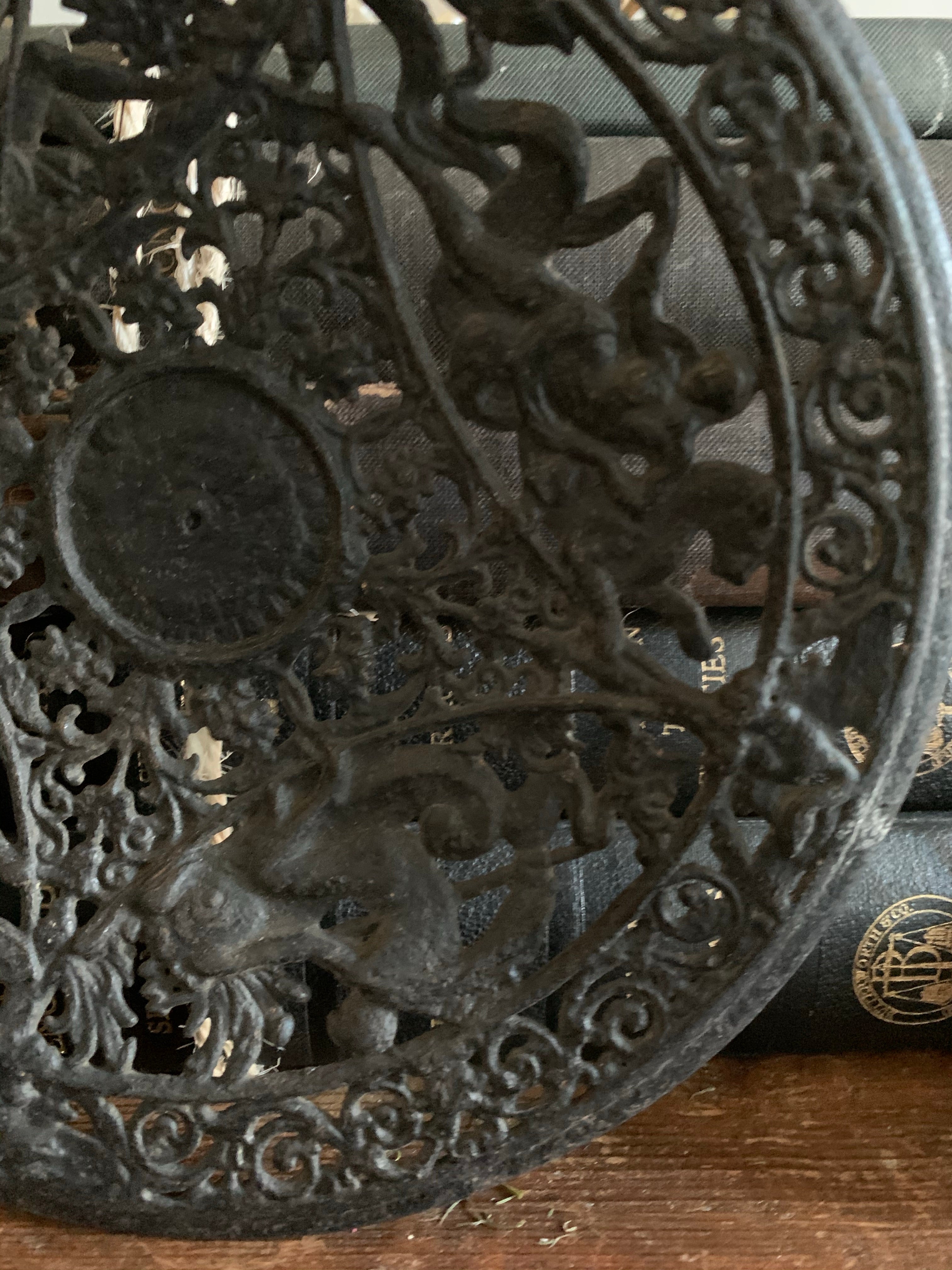 Antique Cast Iron Decorative Filigree Plate