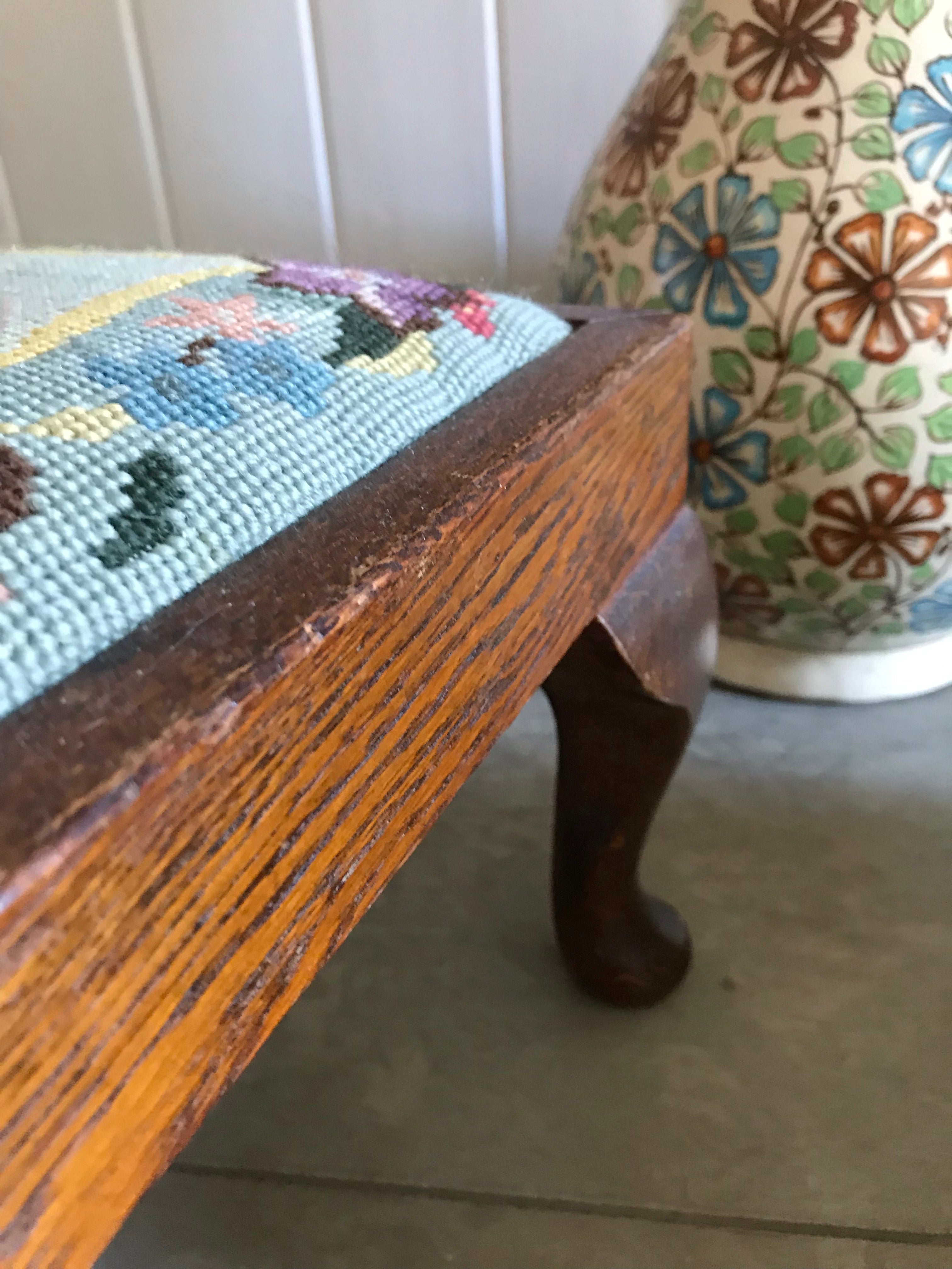 Vintage tapestry stool