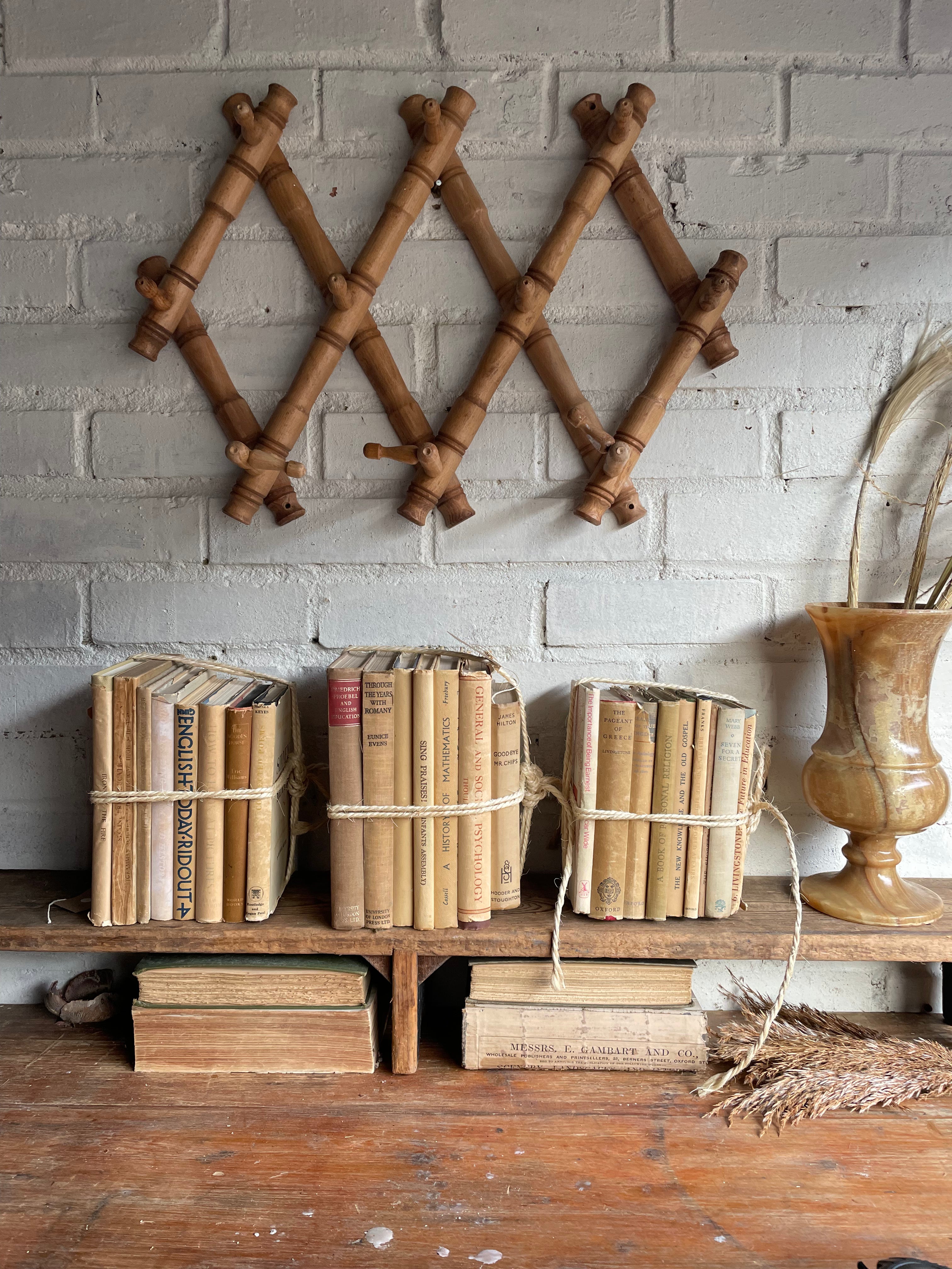 1930s Accordion Bamboo Coat & Hat Rack