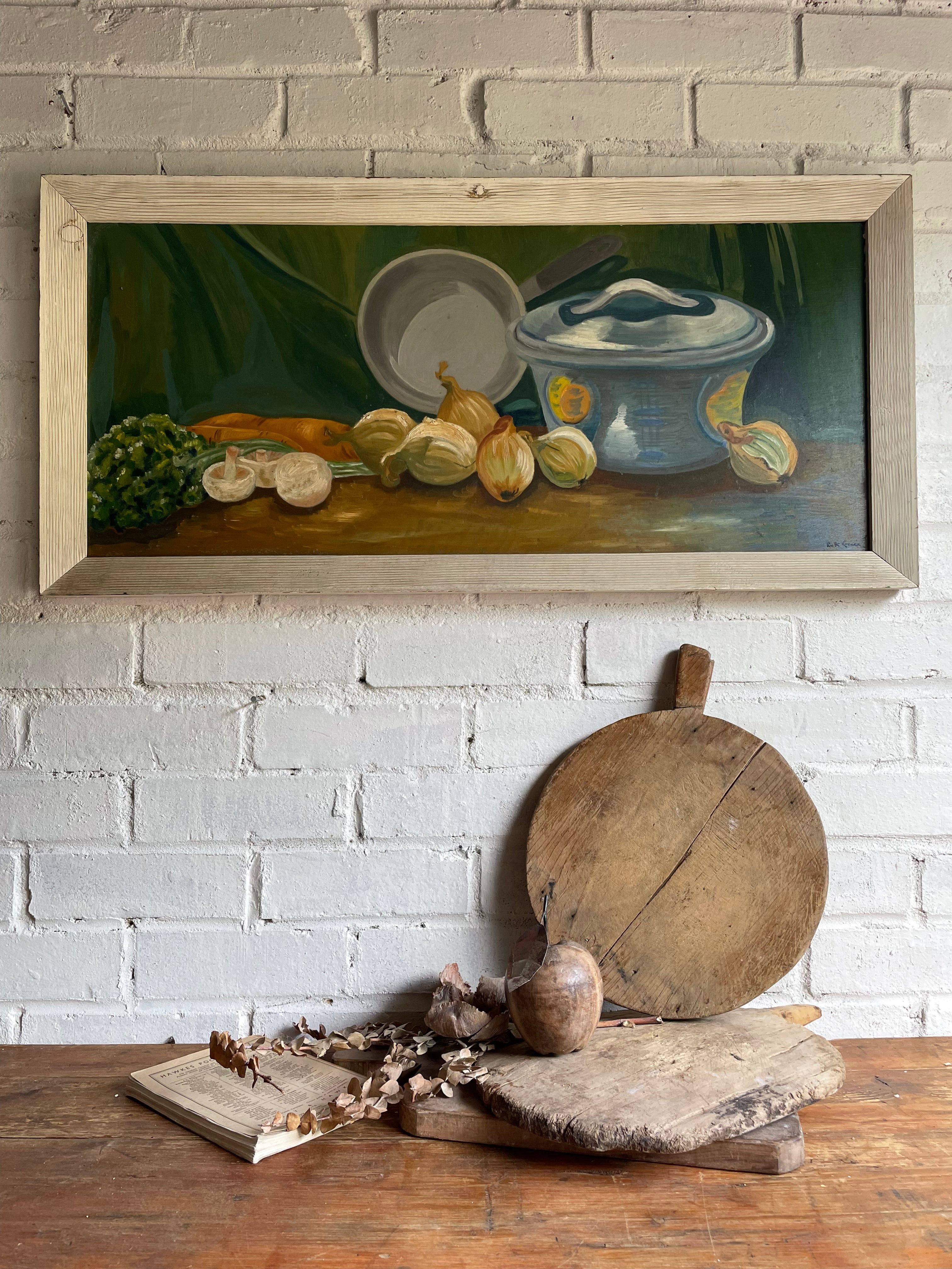 Still Life with Vegetables: Oil on Board