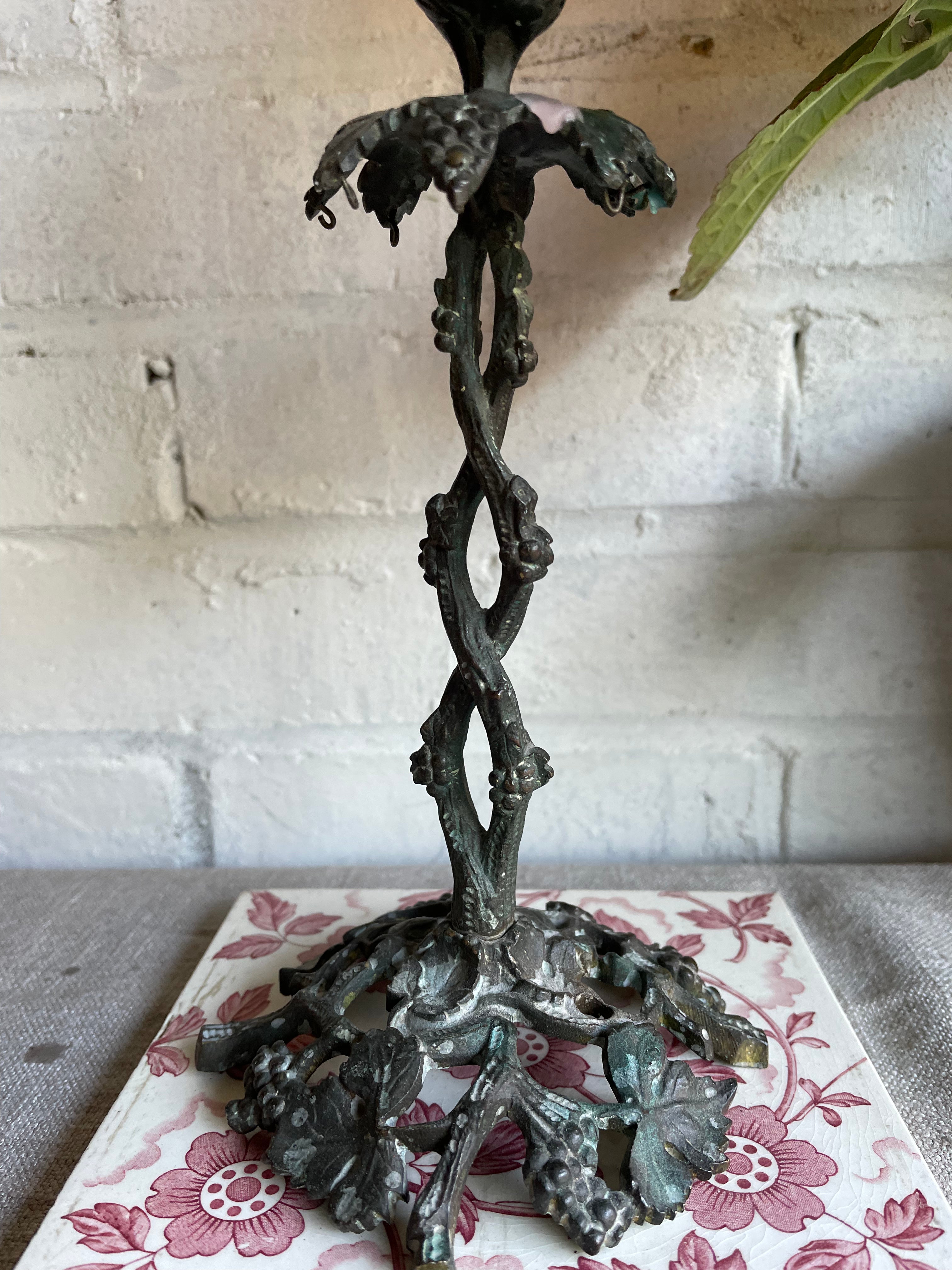 18th Century Iron Twisted Candlestick