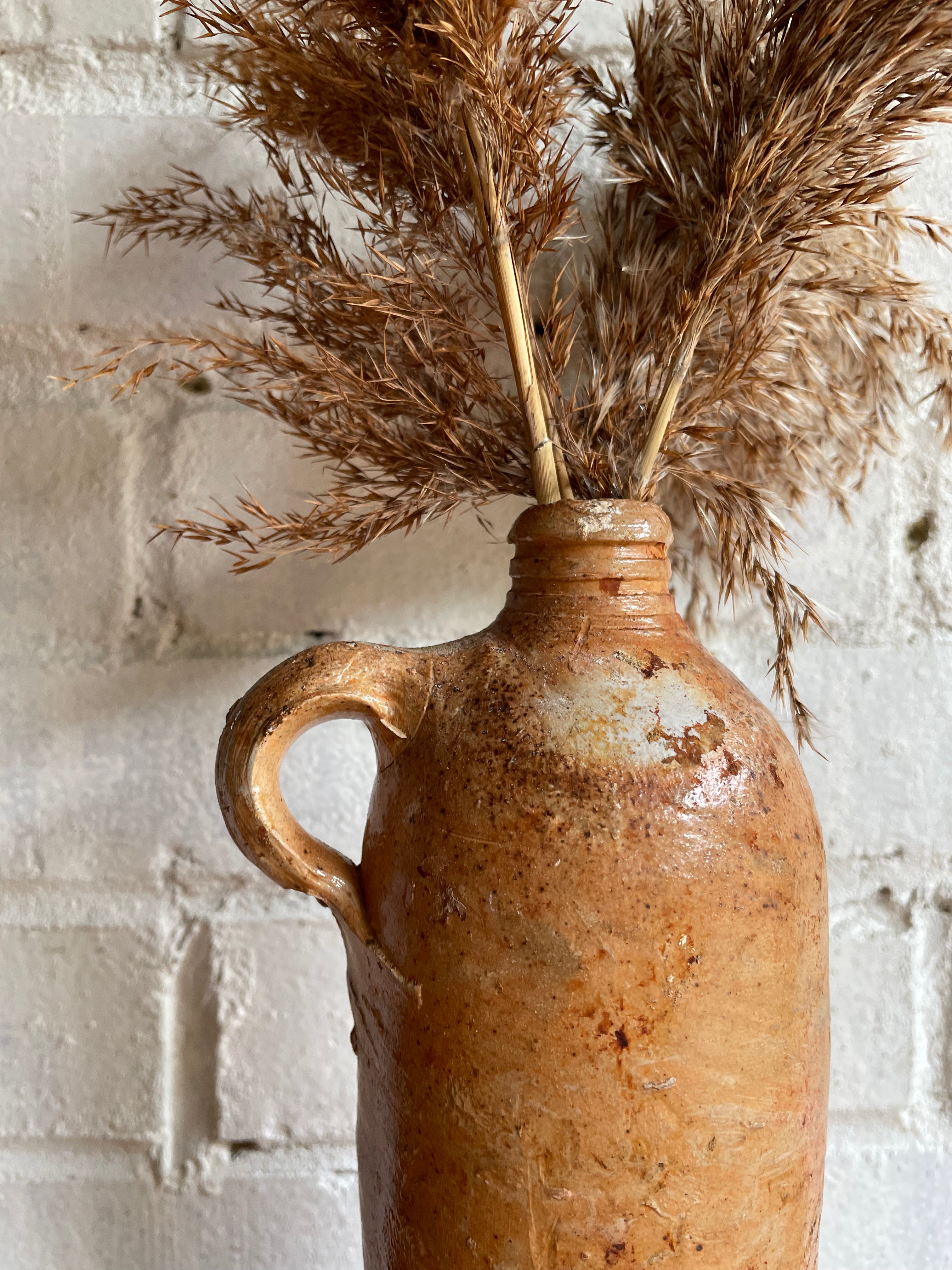 19th Century Ceramic Bottle/Candleholder with Engraved No. 1