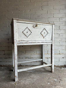 Rustic White Table Cabinet