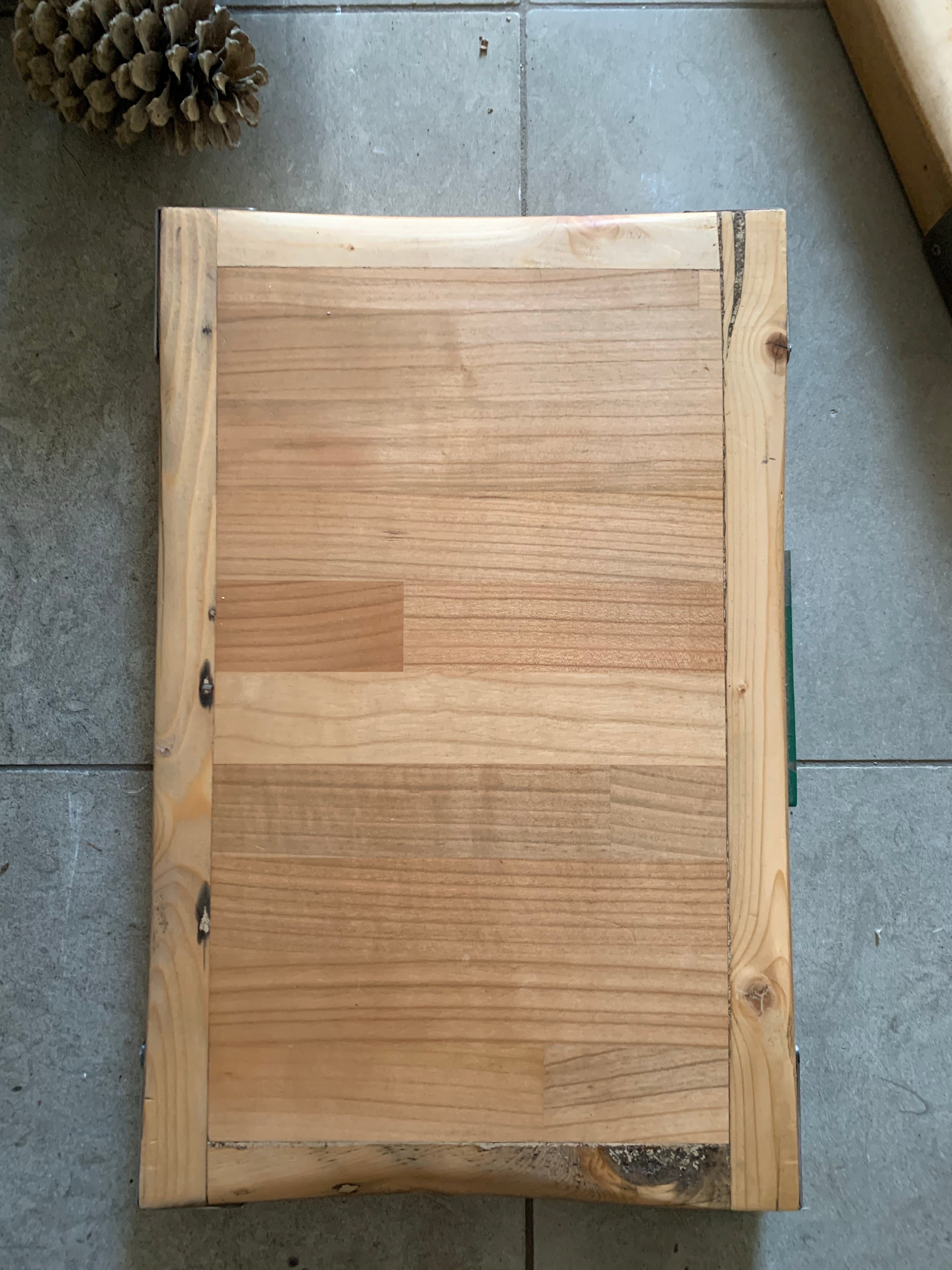 Reclaimed Wood Chopping Block (with green plaque)