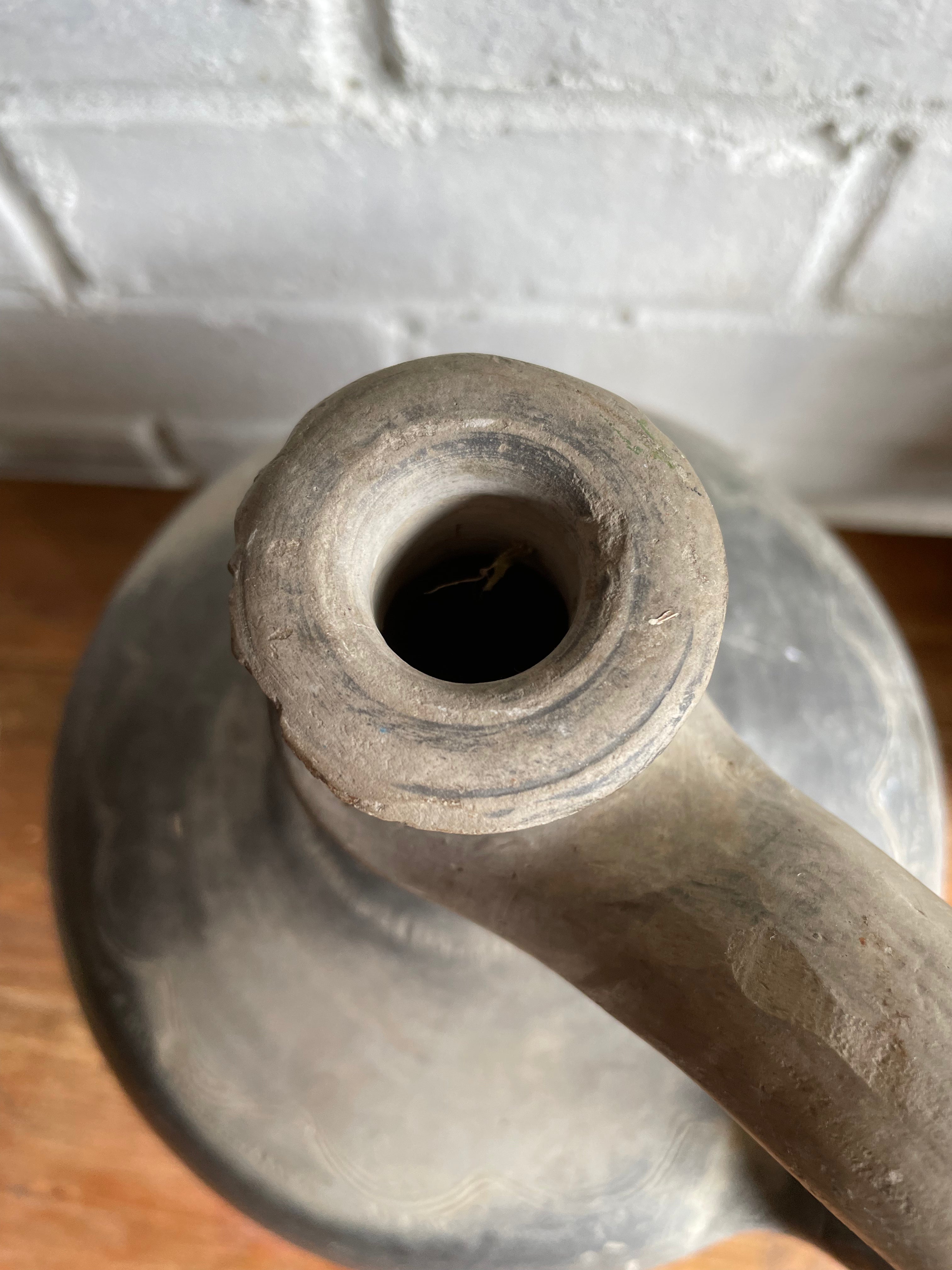 Matte Black Earthenware Vase