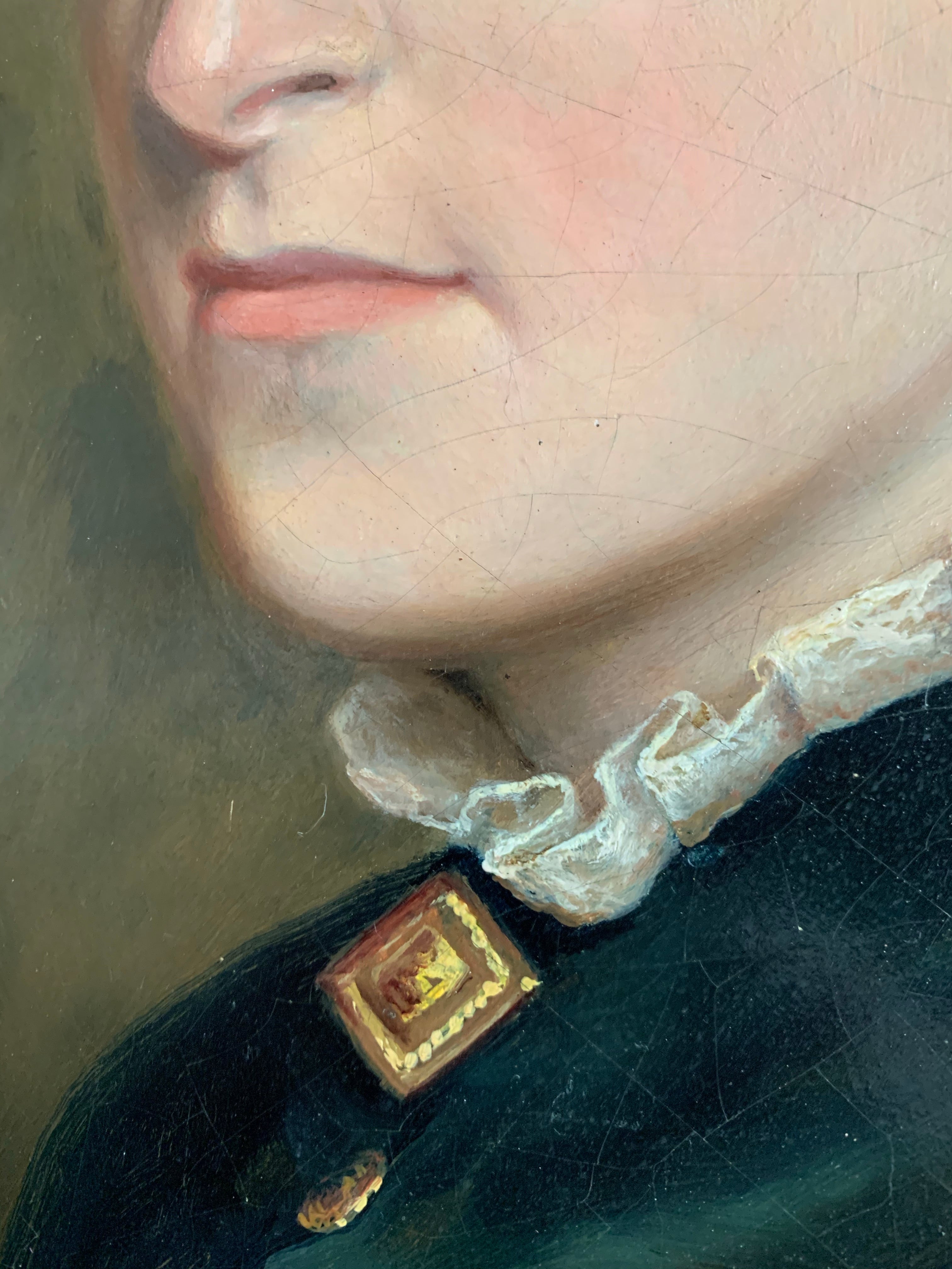 Portrait of a Lady: 19th Century Oil Painting
