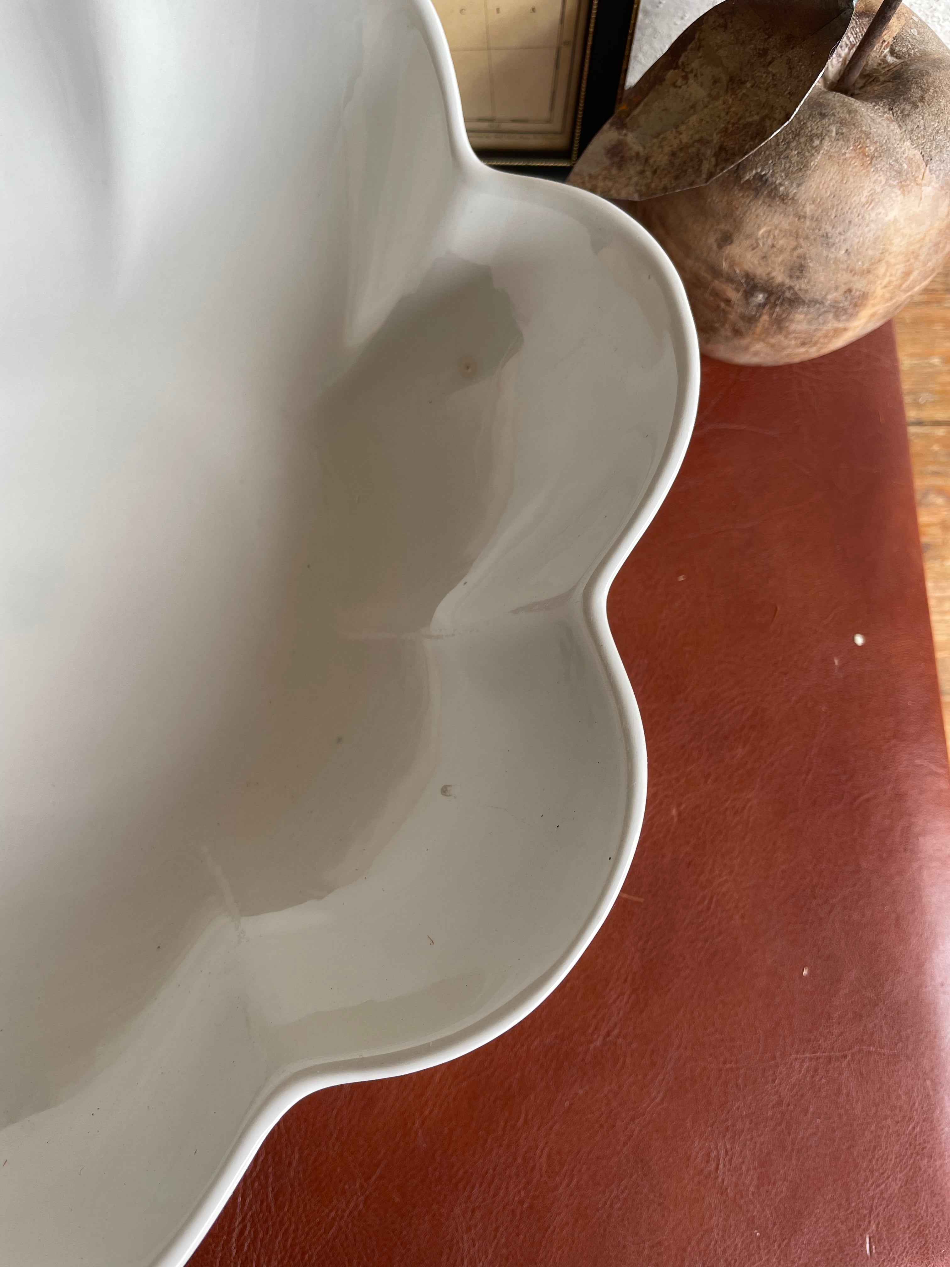 Vintage White Fluted Bowl