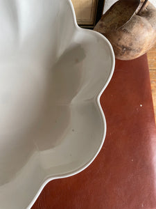 Vintage White Fluted Bowl