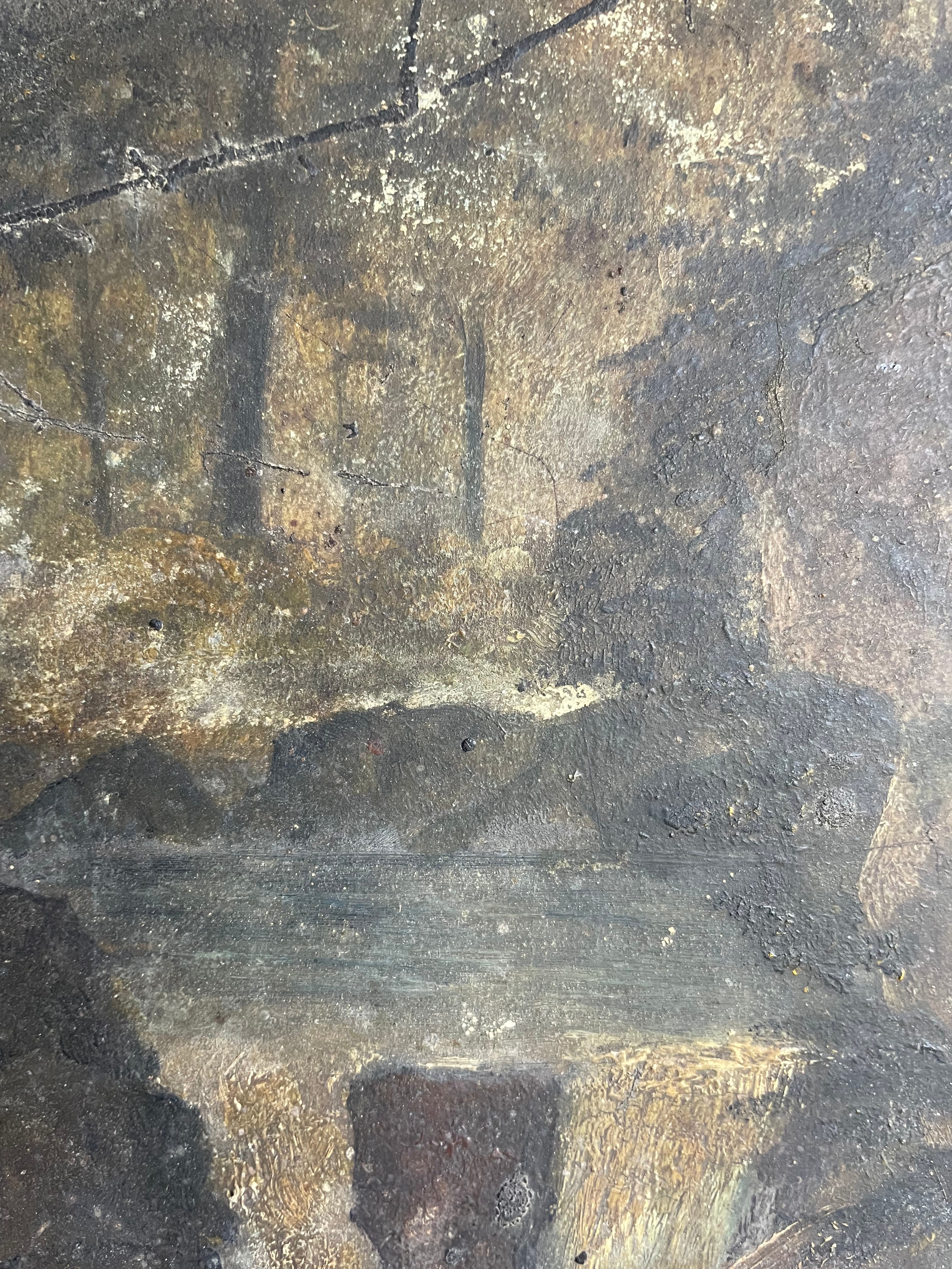Moody Woods: Antique Oil on Board