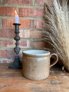 French Earthenware Salt Glazed Pot with Handle