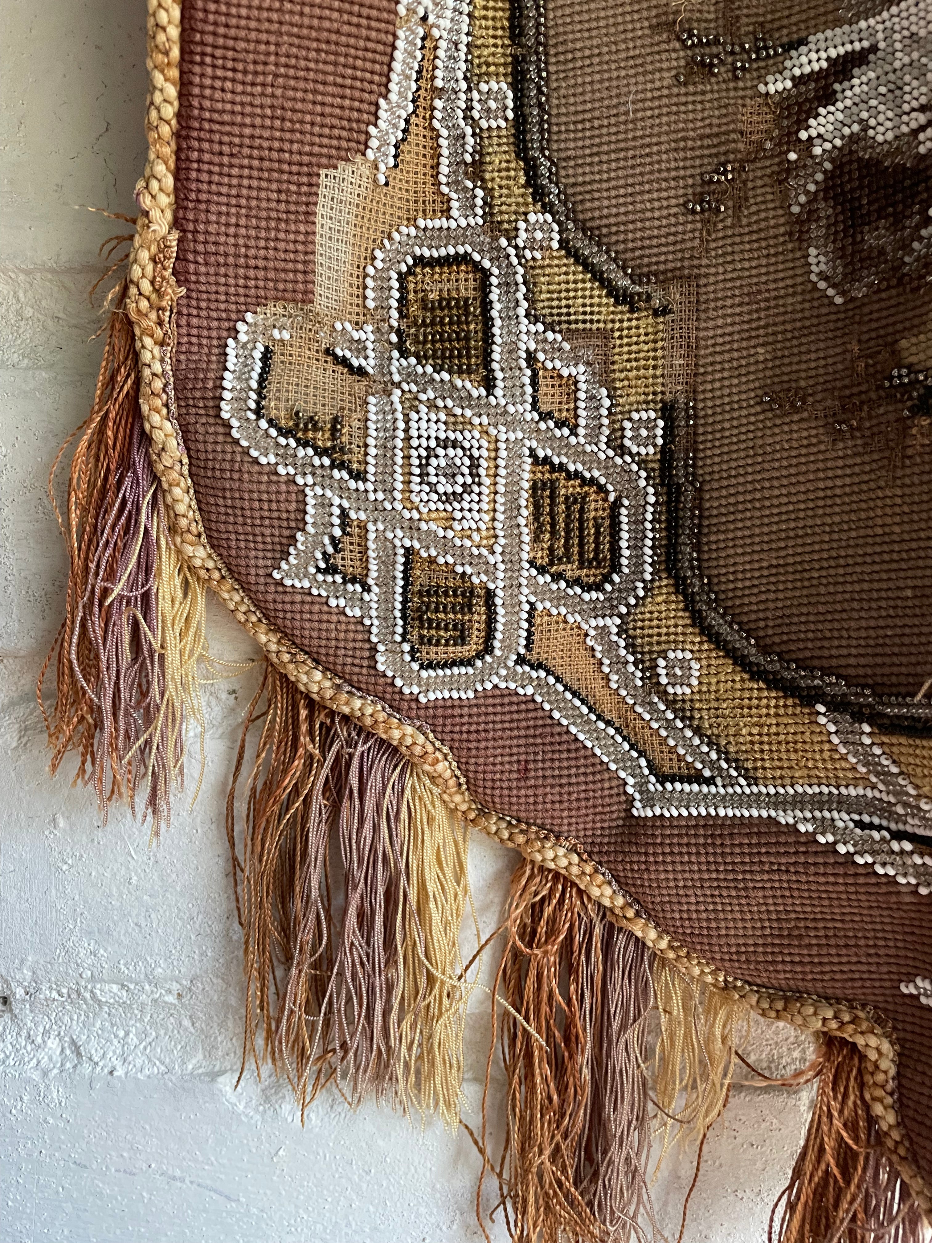 Victorian Beadwork Textile Shield