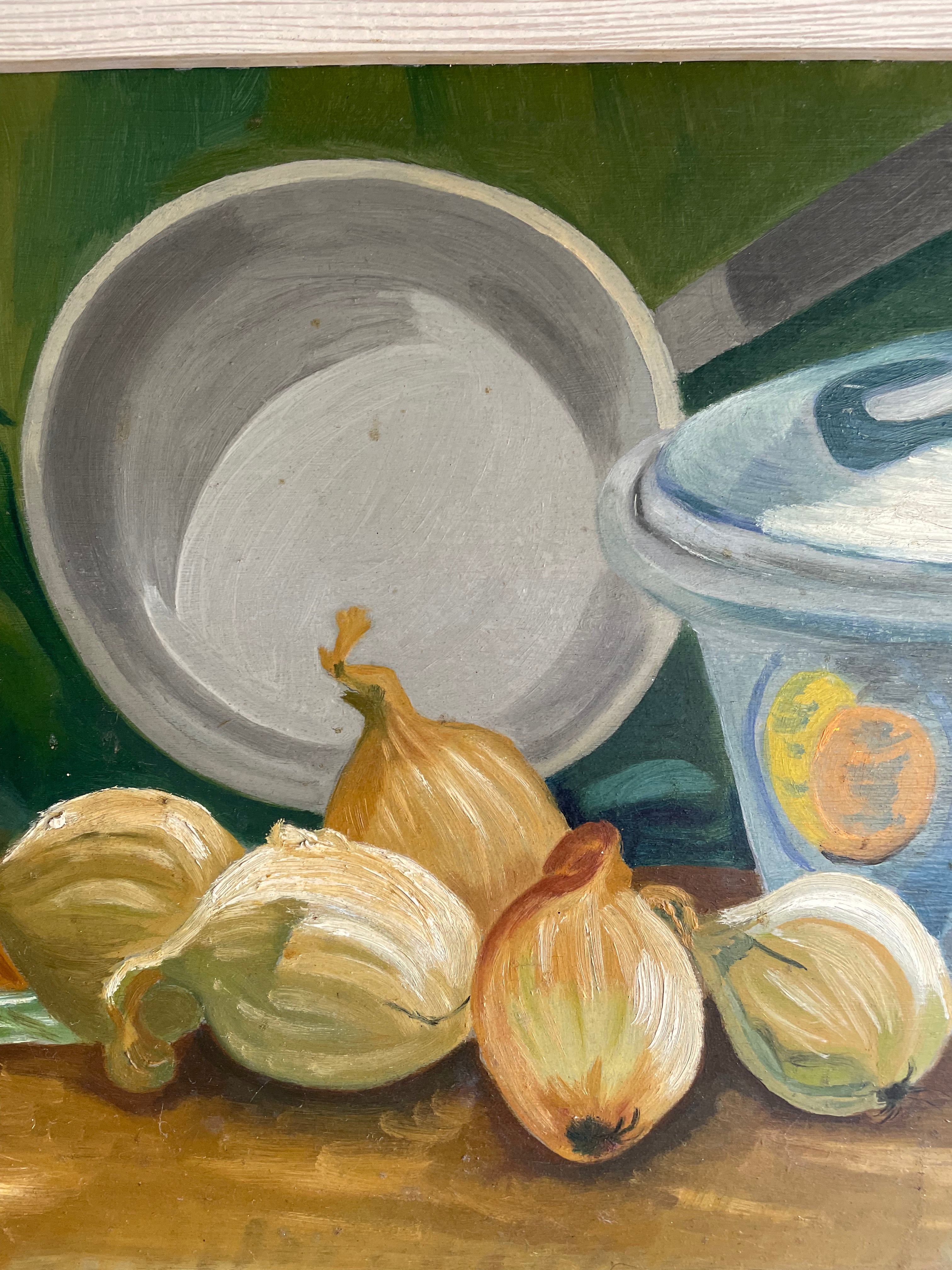 Still Life with Vegetables: Oil on Board