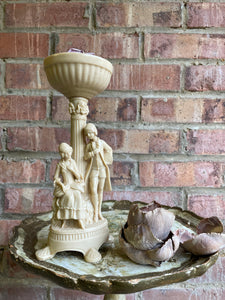 Resin Candleholder/Centrepiece of 18th Century Lady & Gentleman