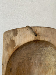 Large Rustic Wooden Dough Bowl