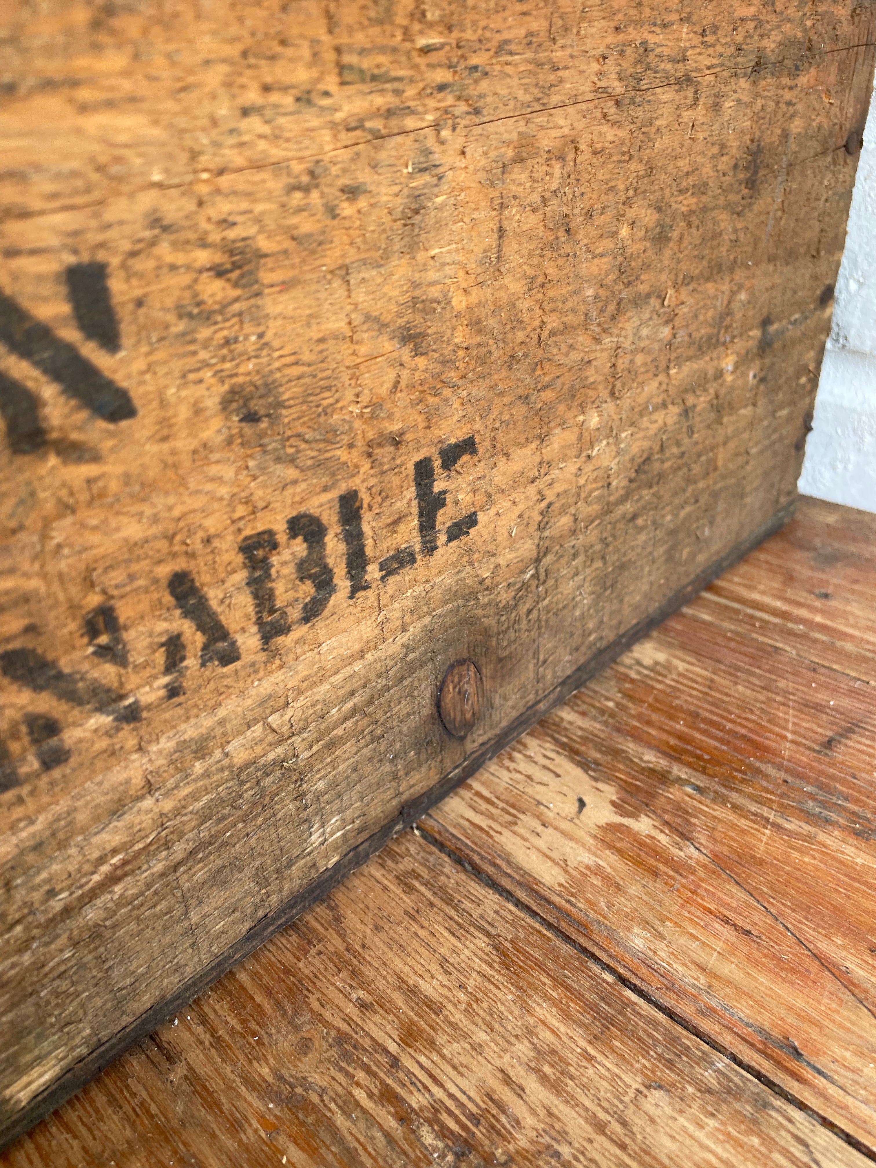 Rustic Storage Box with “Non Returnable” Typography