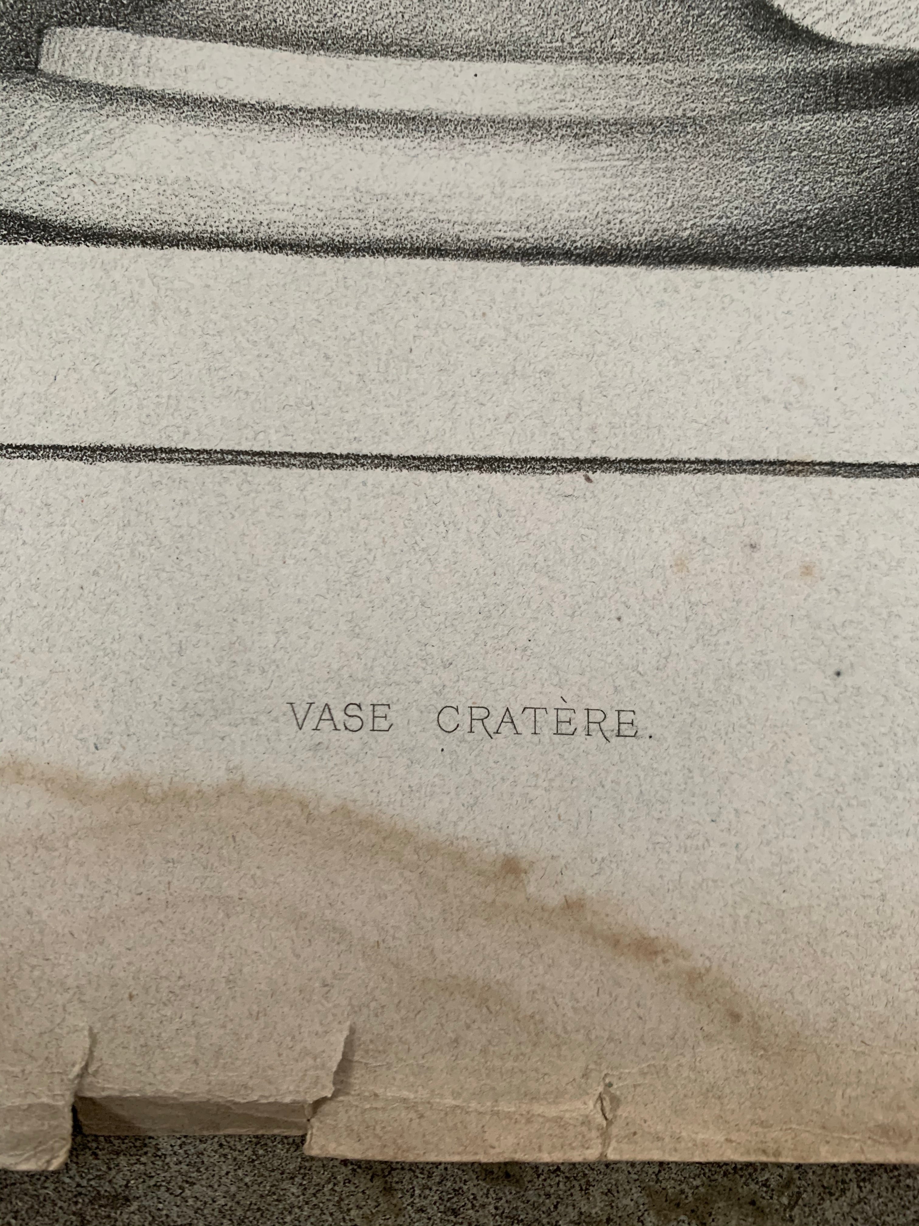 Large 1800s French Lithographic Ornamental Print