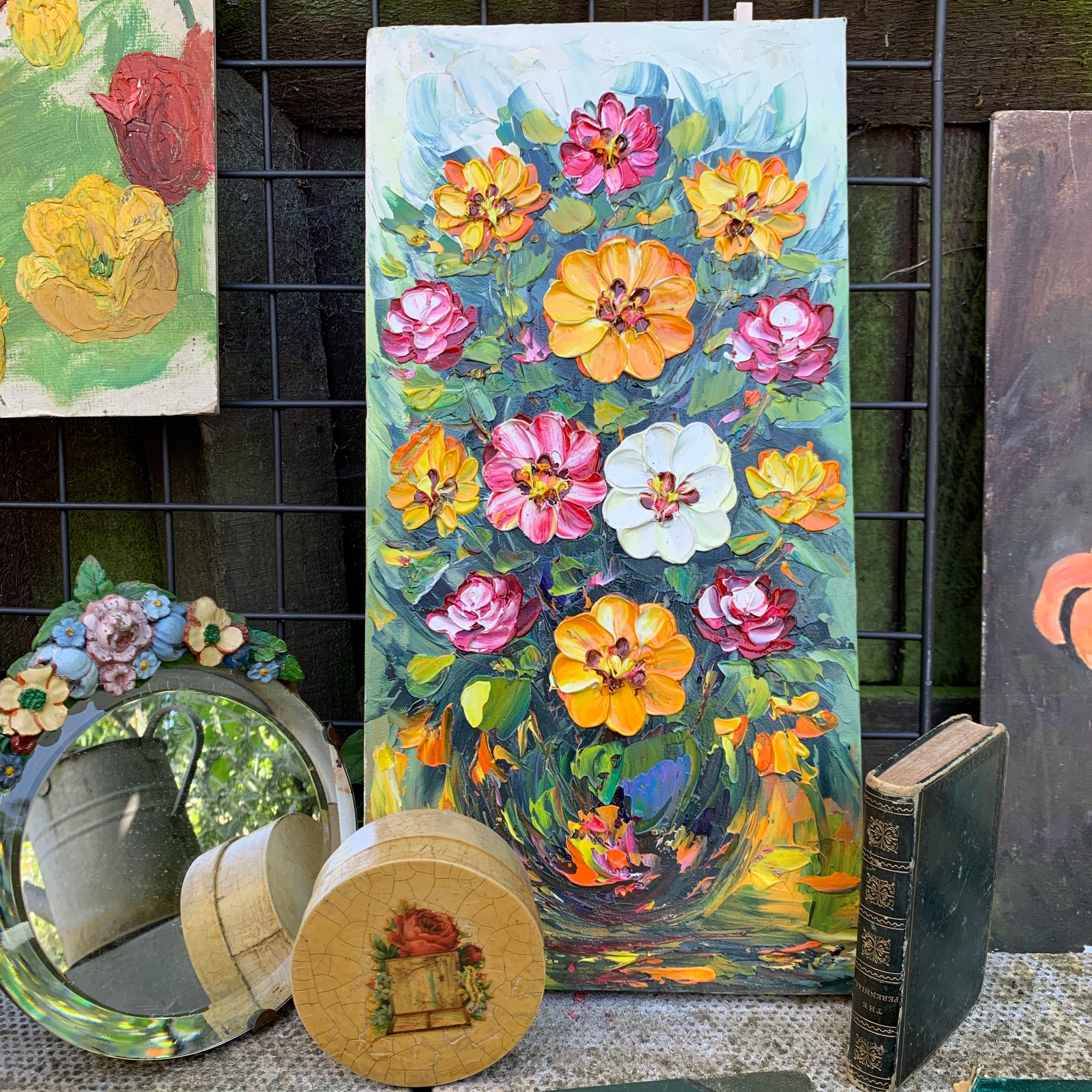 Thick Impasto Floral Oil on Canvas
