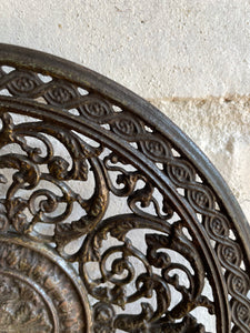 Antique Decorative Cast Iron Filigree Plate 2