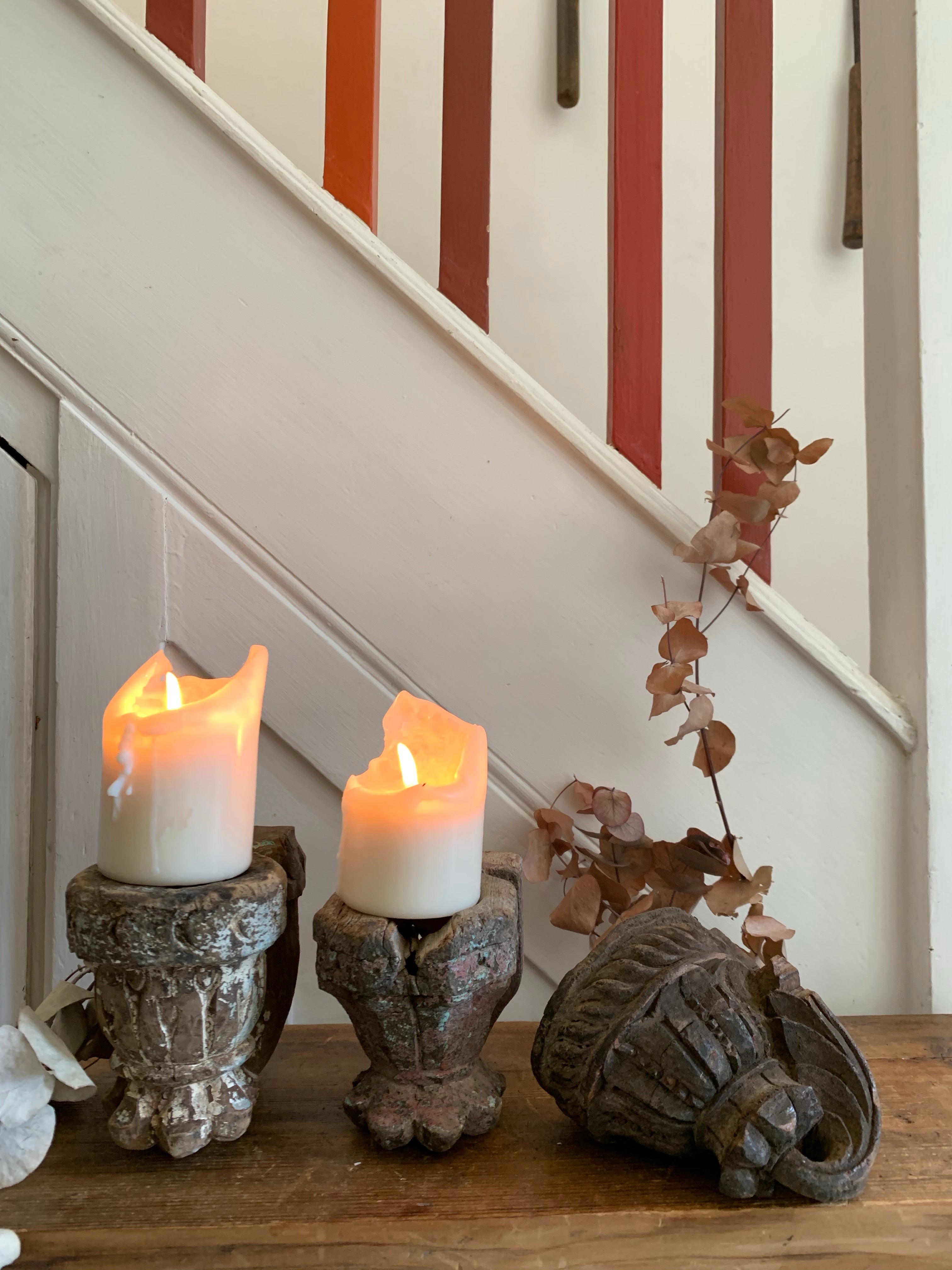 Wooden Carved Antique Candle Bracket 2
