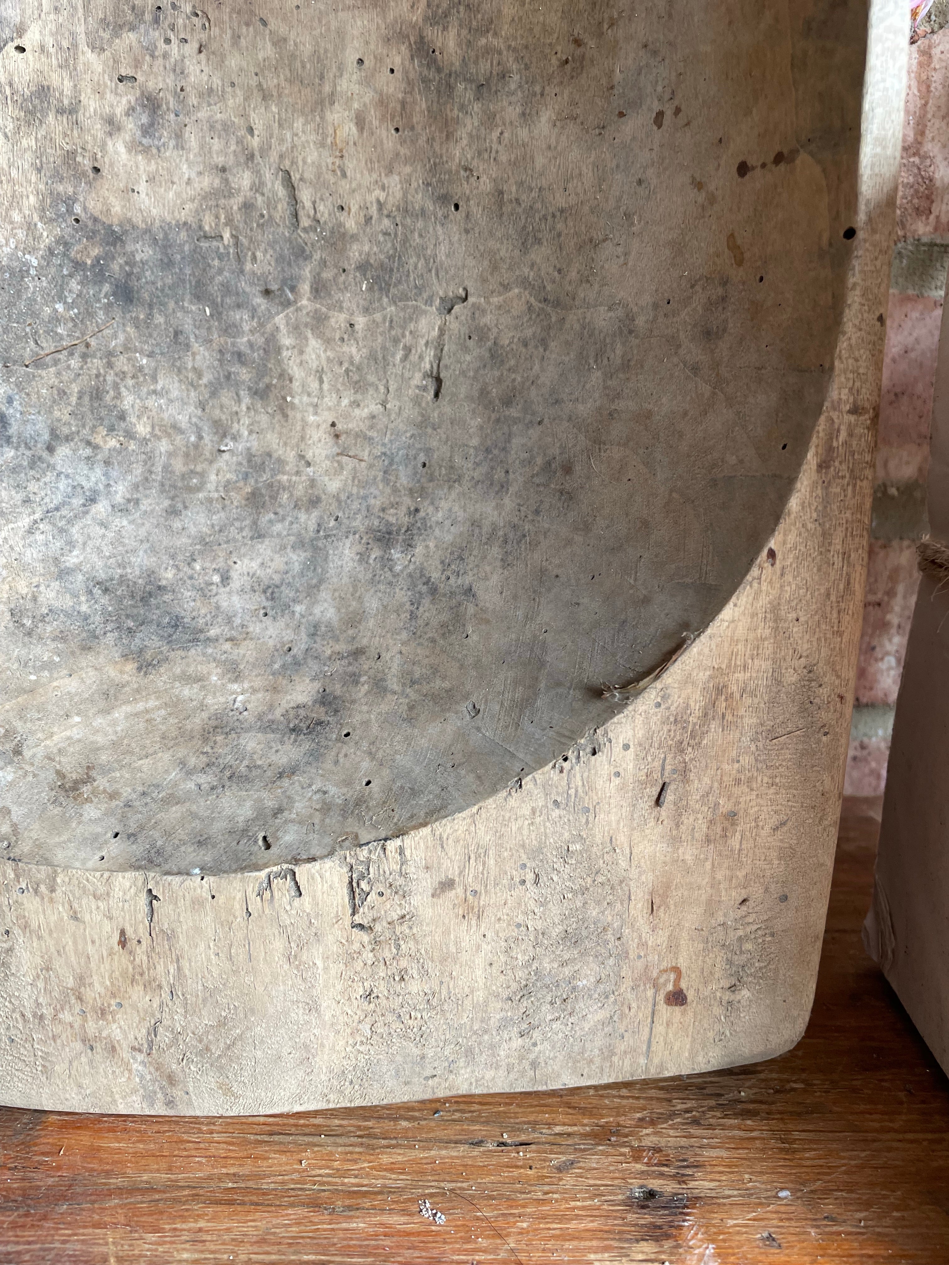 Large Rustic Wooden Dough Bowl 1