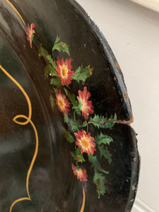 Very Large Antique Black Lacquered Tray