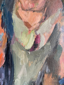 Gentleman with Glasses: French Oil on Canvas