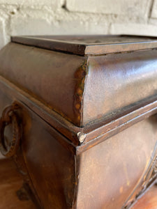Large Metal Box with Bird Decoration
