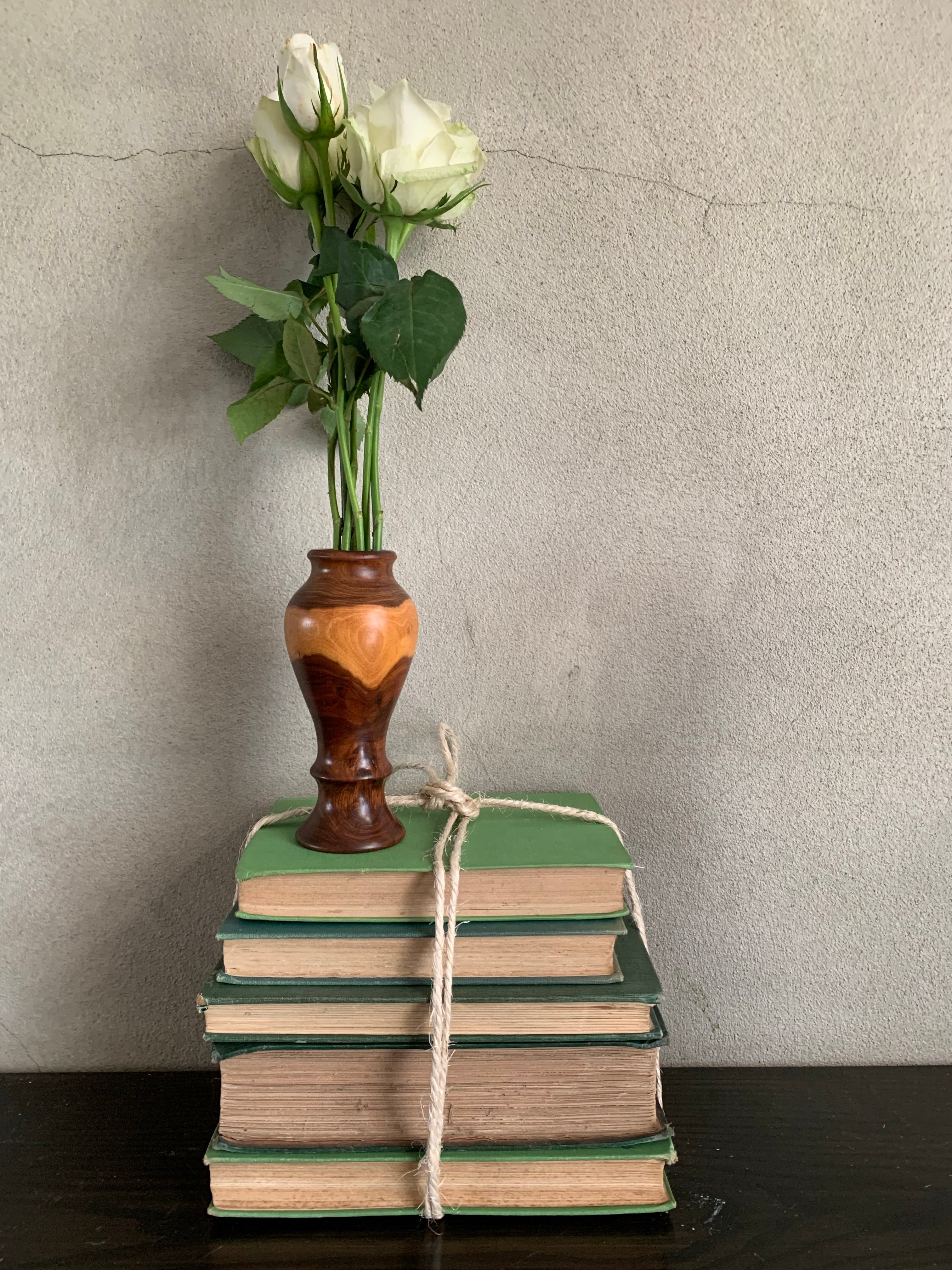 Pair of Turned Wood Posy Vases