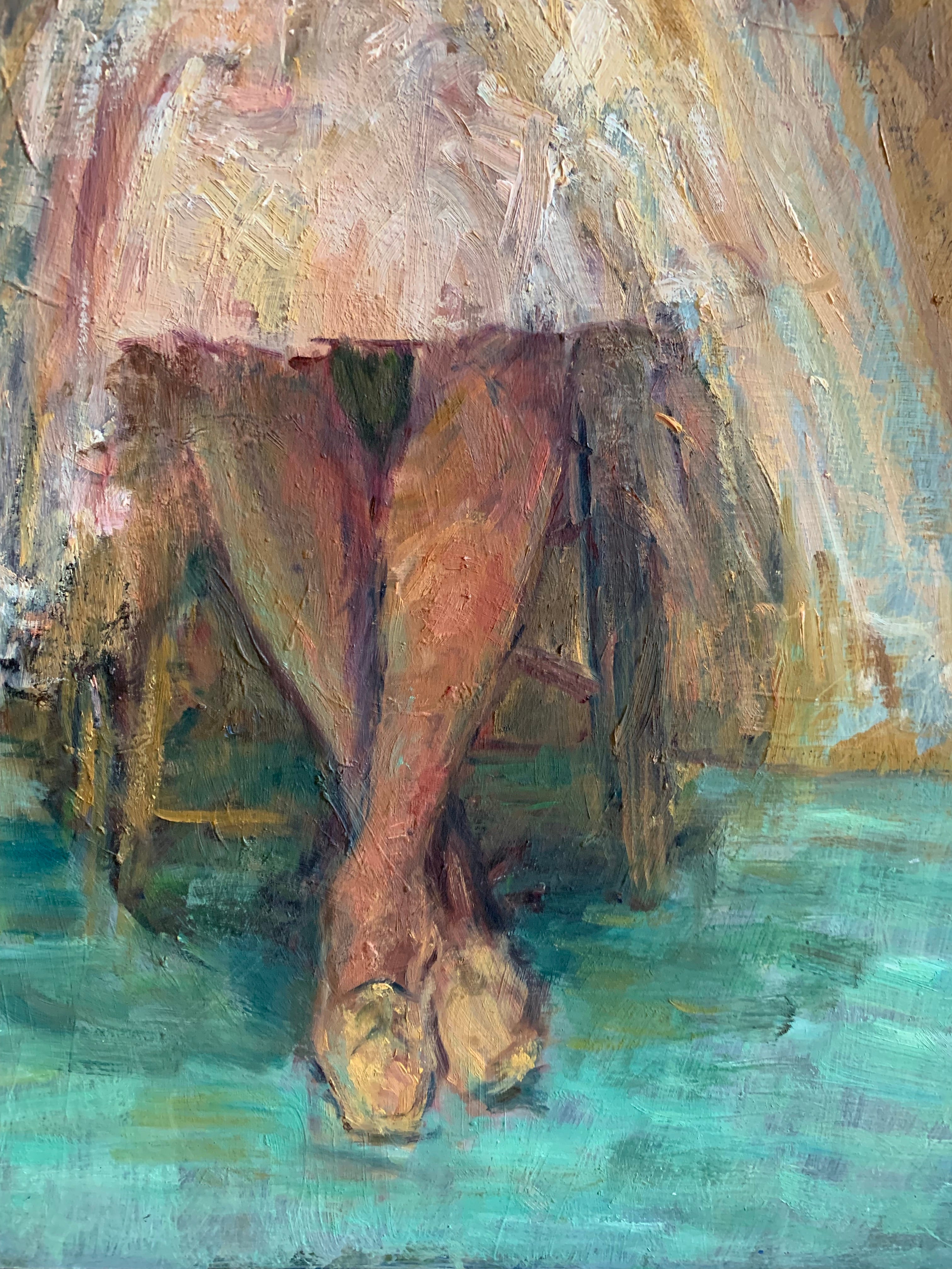 Portrait of Lady in Yellow Tones - Oil Painting on Board