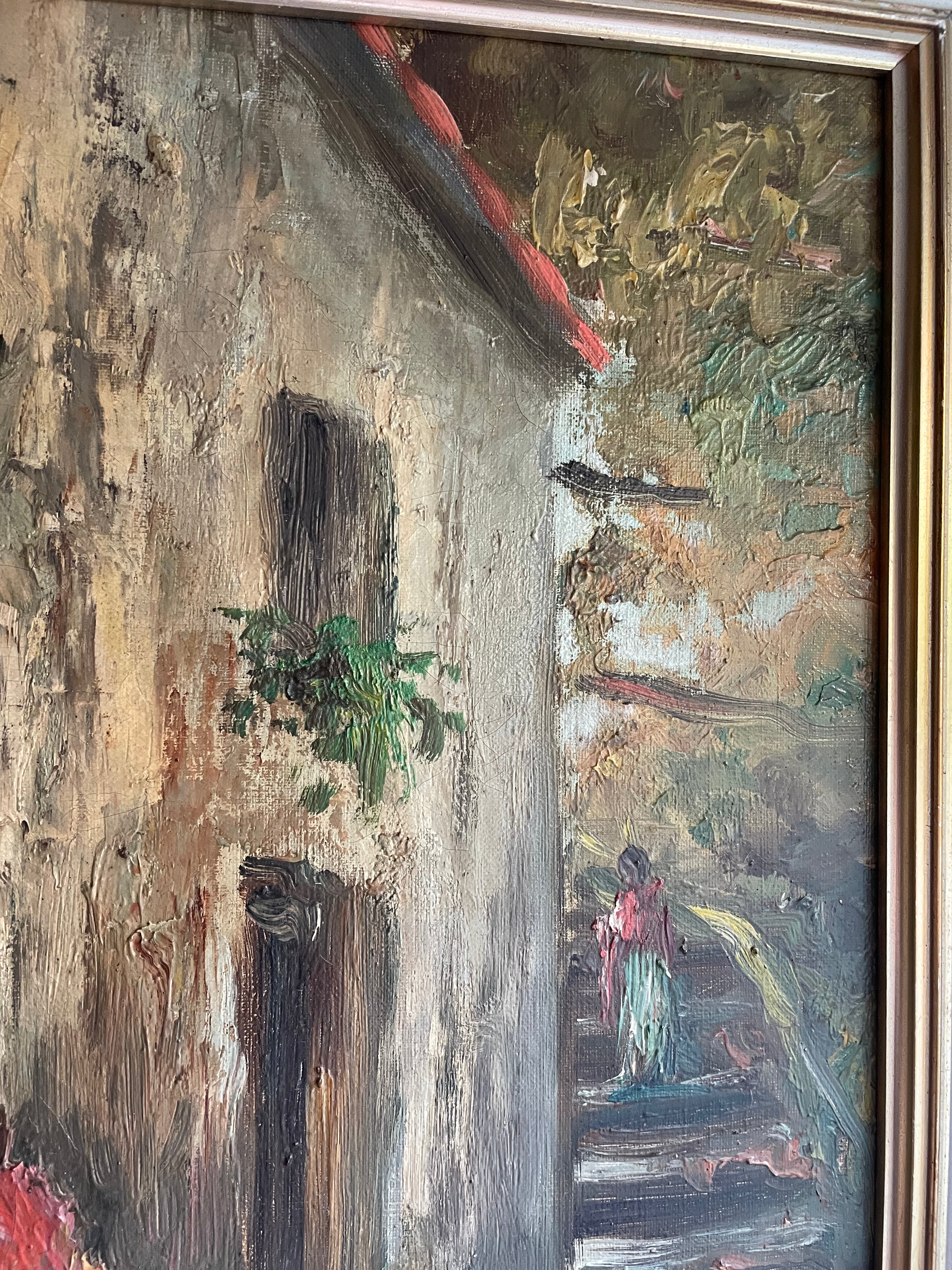 Street Scene: Impasto Oil on Canvas