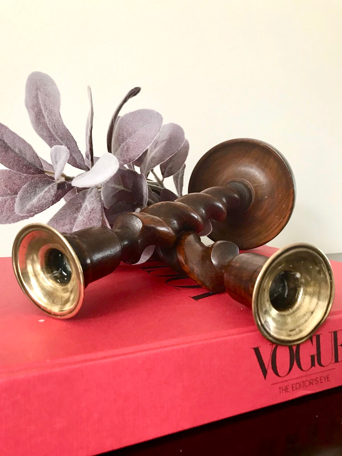 Antique Wooden Candlesticks