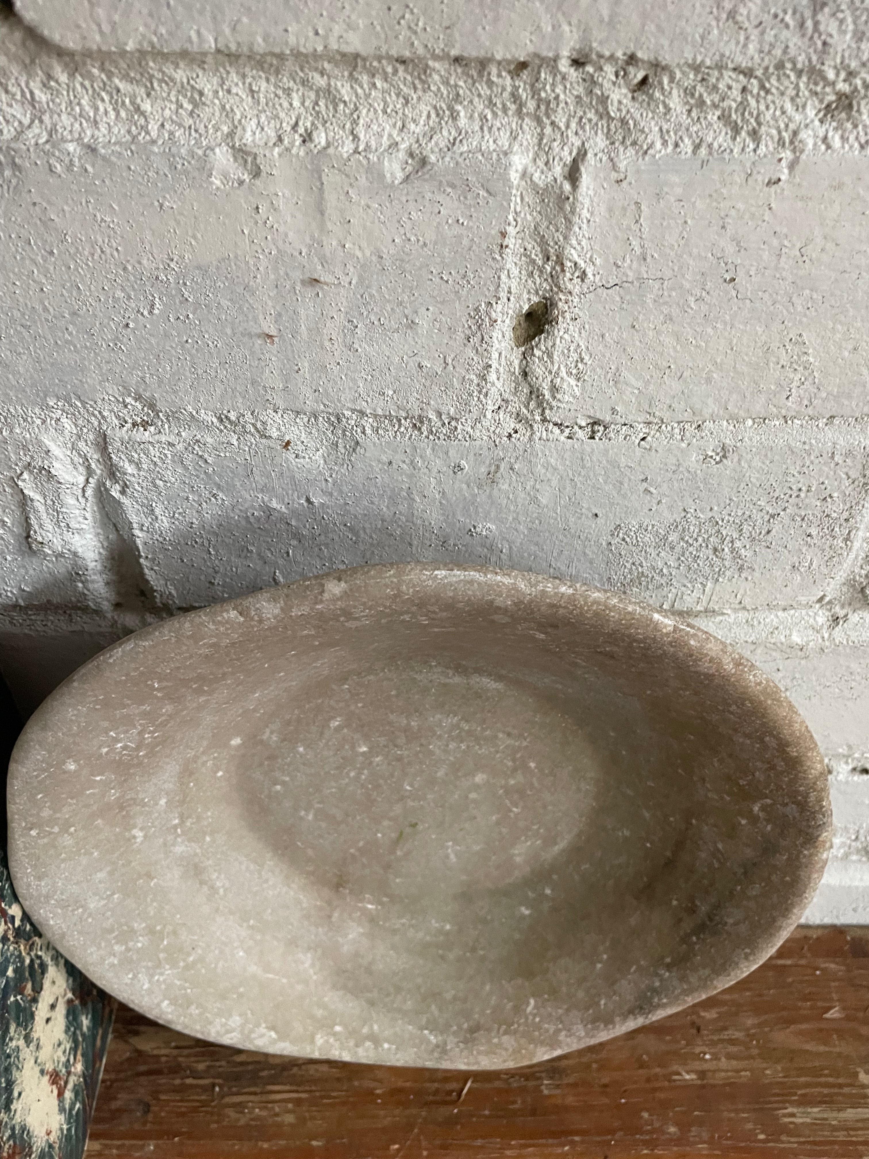 Large Antique Marble Bowl 3