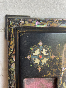 Victorian Ink Well with Mother of Pearl Inlay