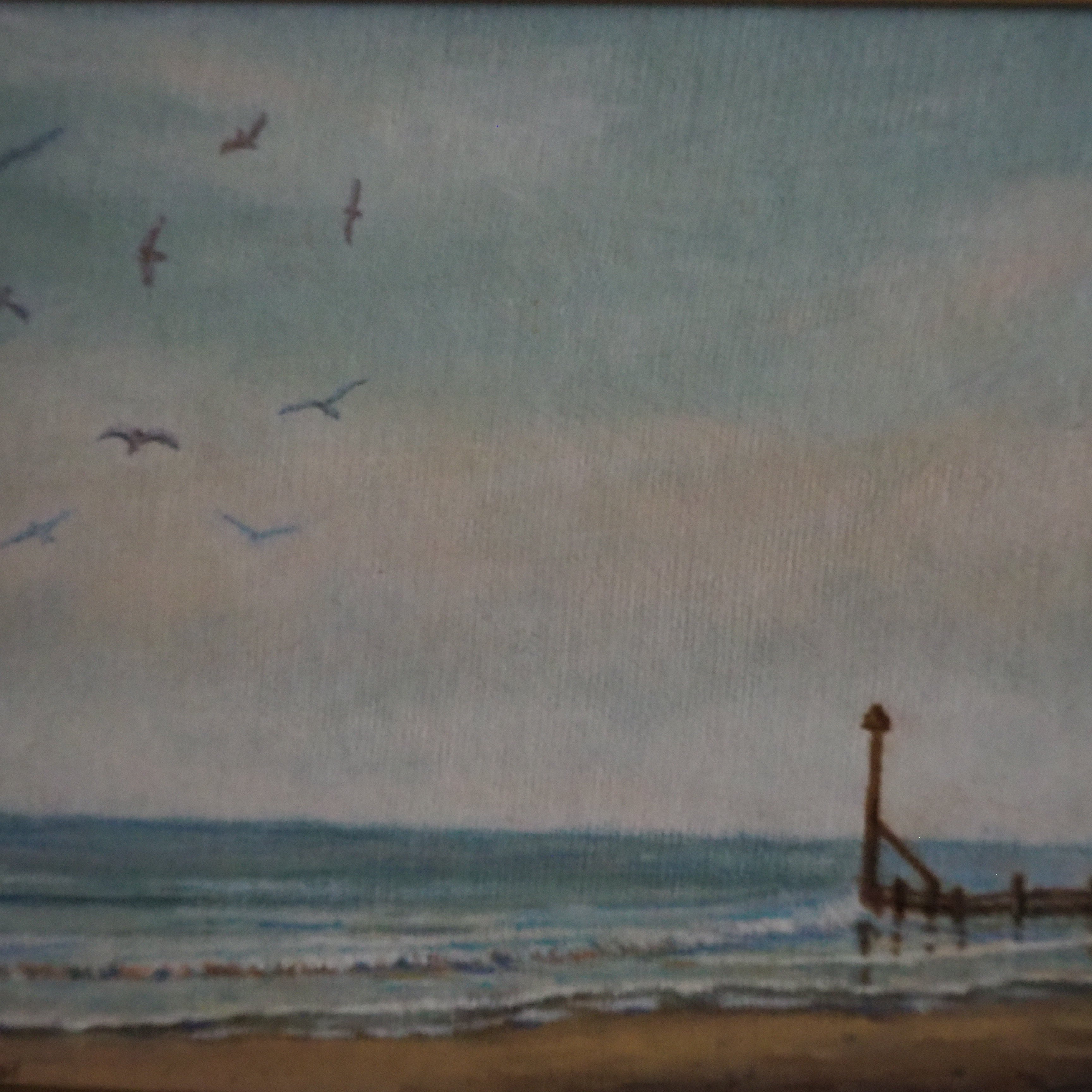 Evening Glow: Small Midcentury Oil on Board