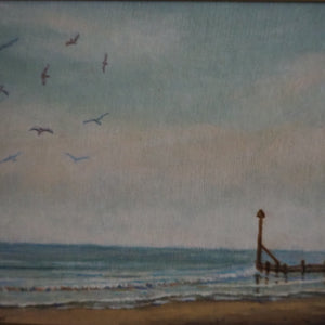 Evening Glow: Small Midcentury Oil on Board
