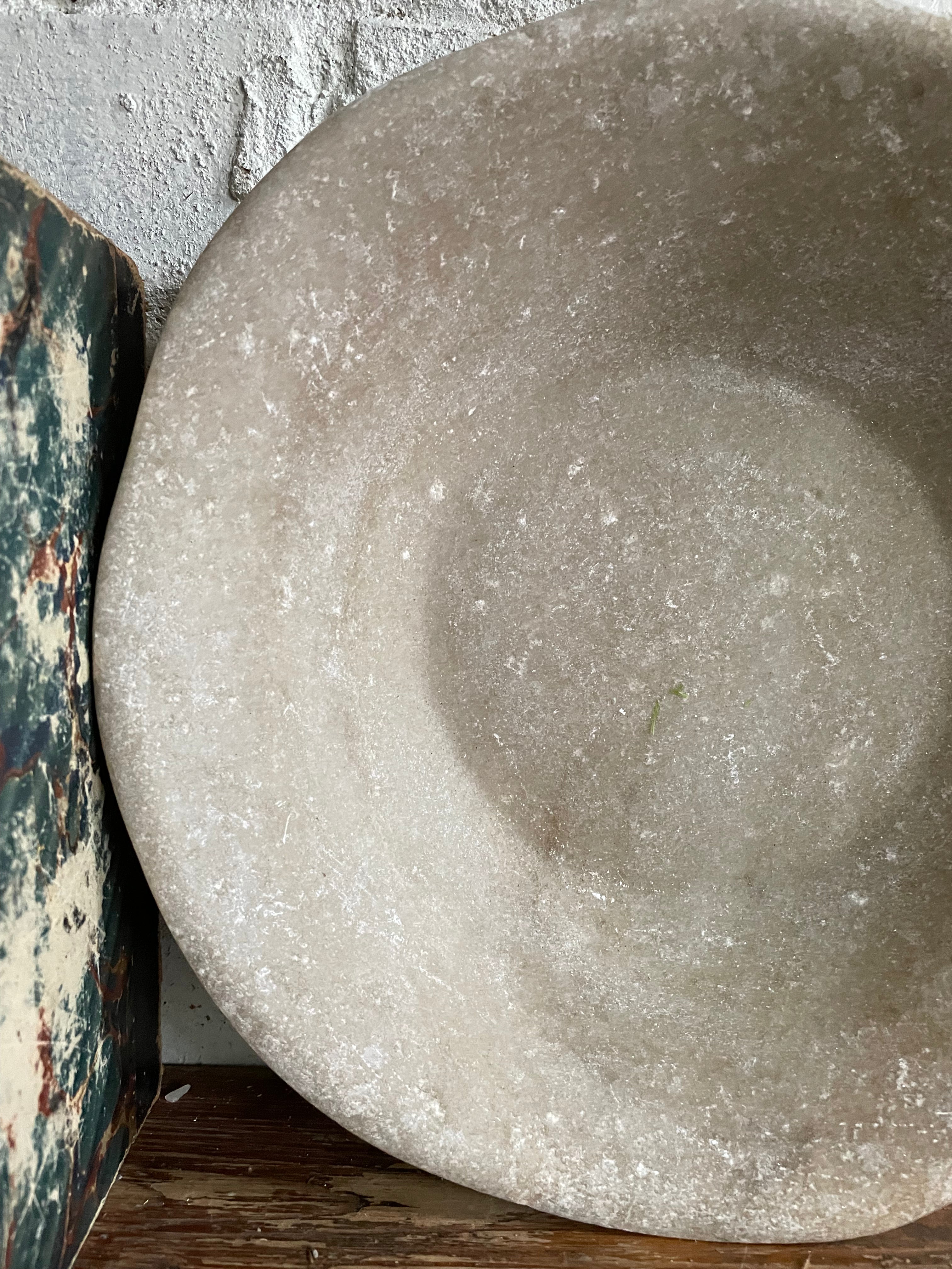 Large Antique Marble Bowl 3
