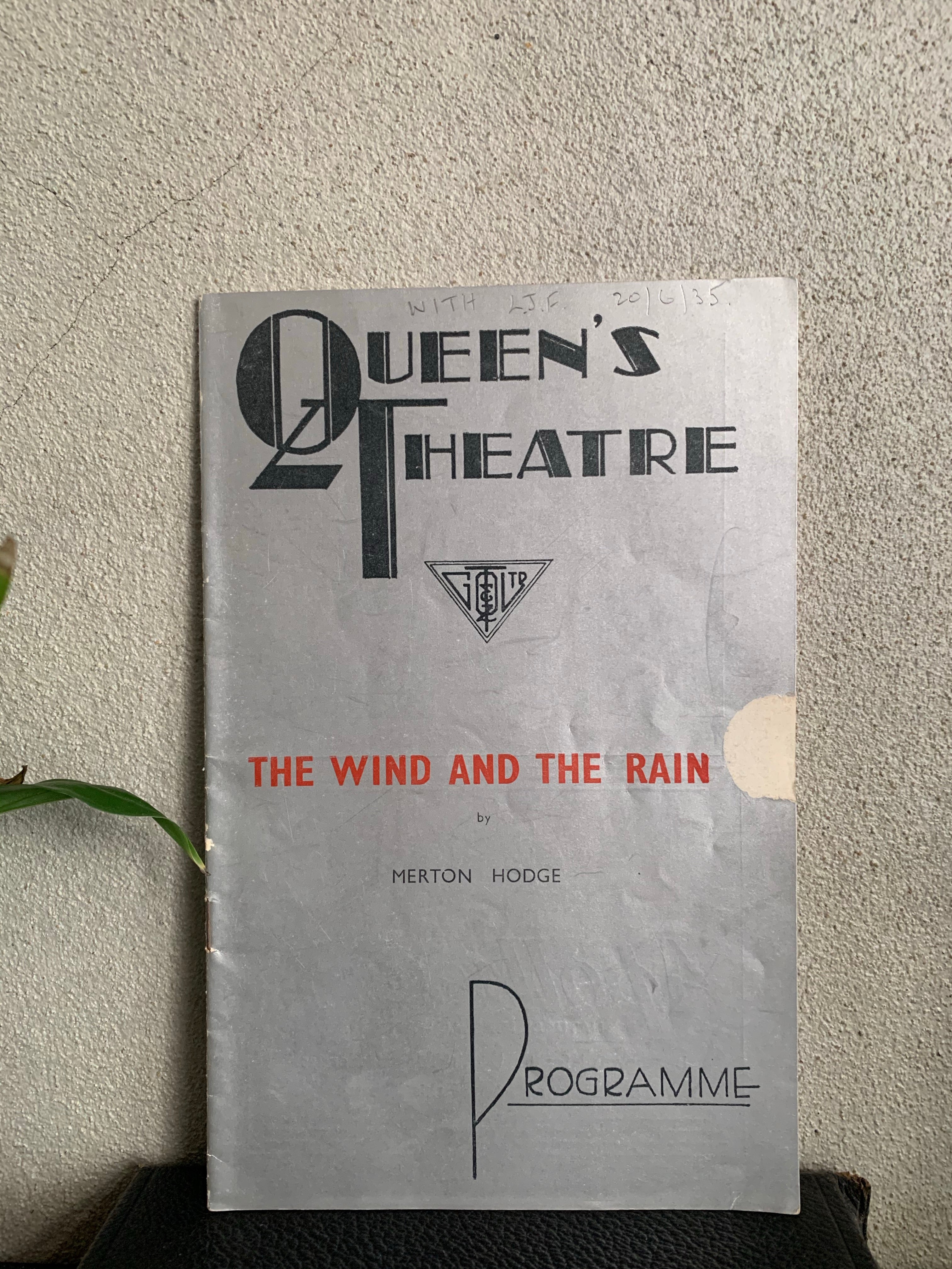 1930s Theatre Programme