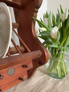 Vintage penny pine plate rack