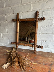Antique French Bamboo Mirror 2