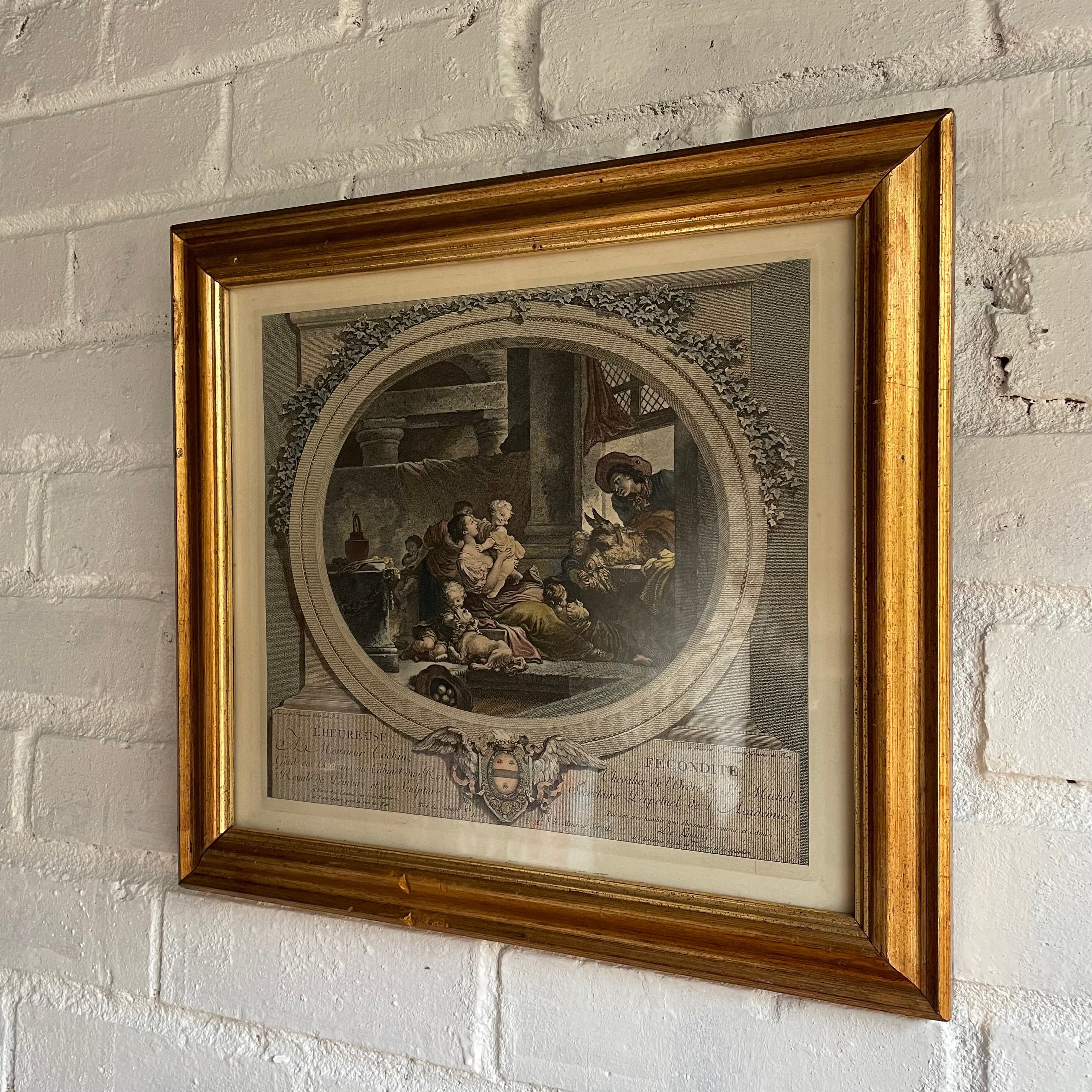 Pair of Antique French Engravings by Nicholas Delaunay